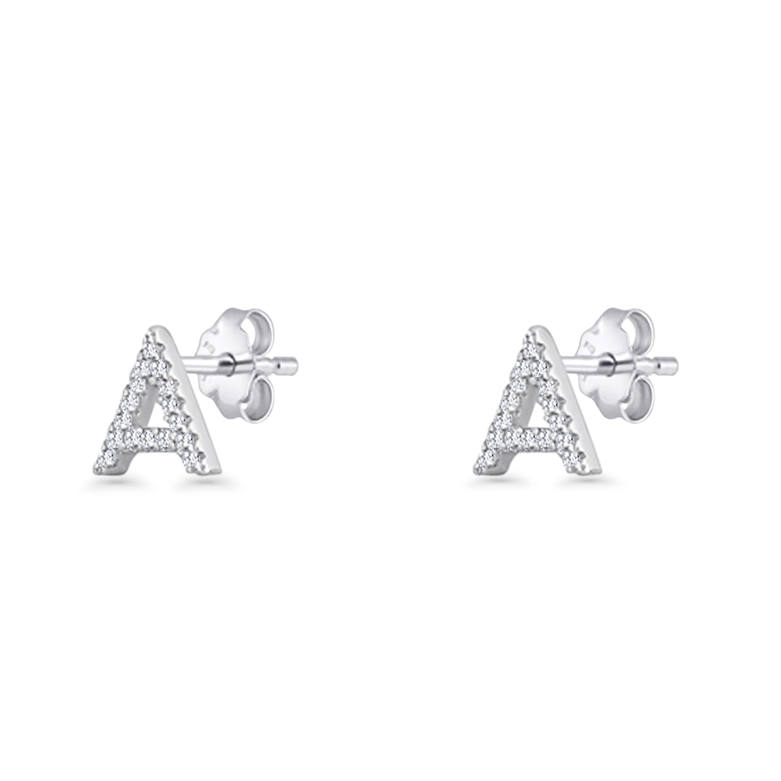 Initial A Stud Earrings
