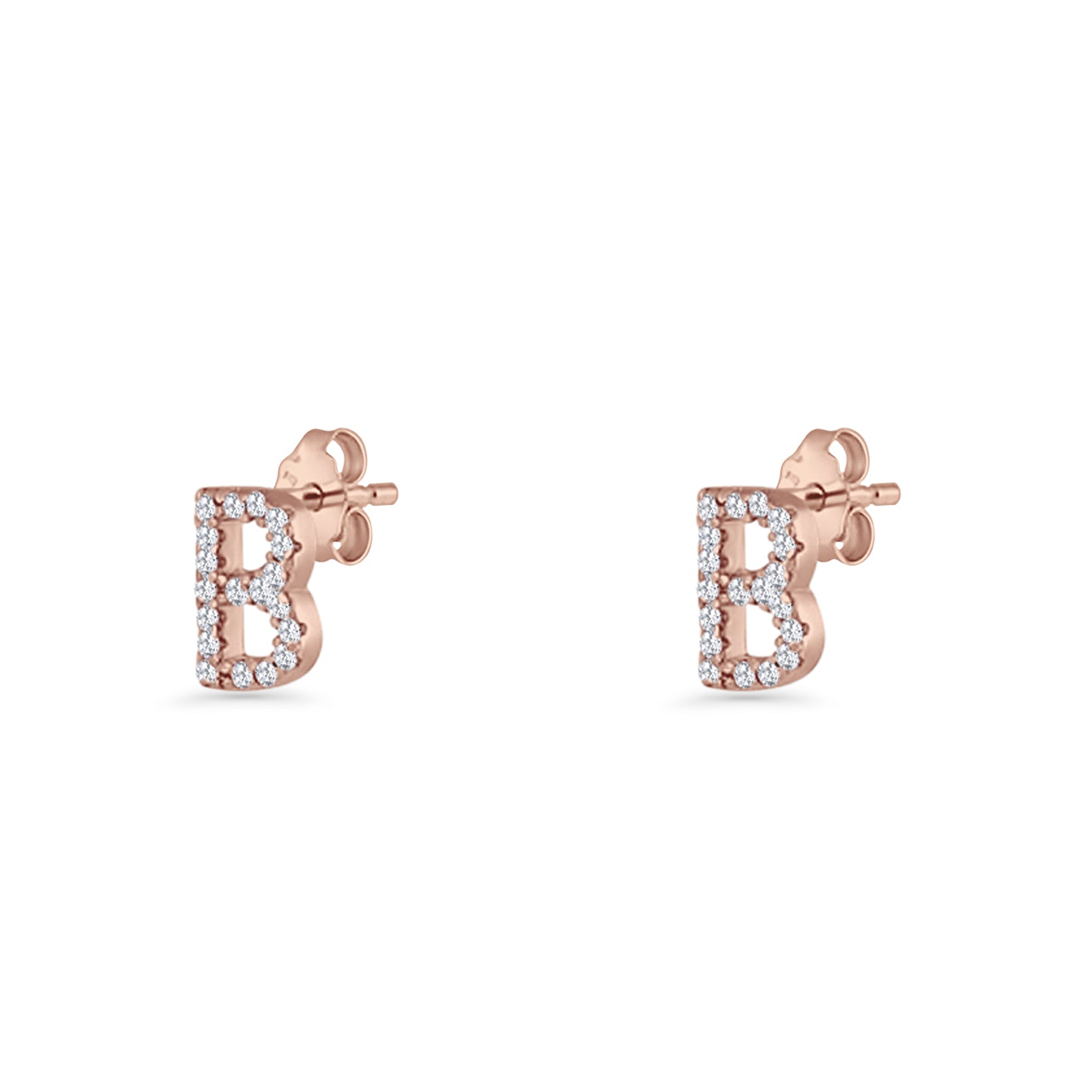 Initial B Stud Earrings