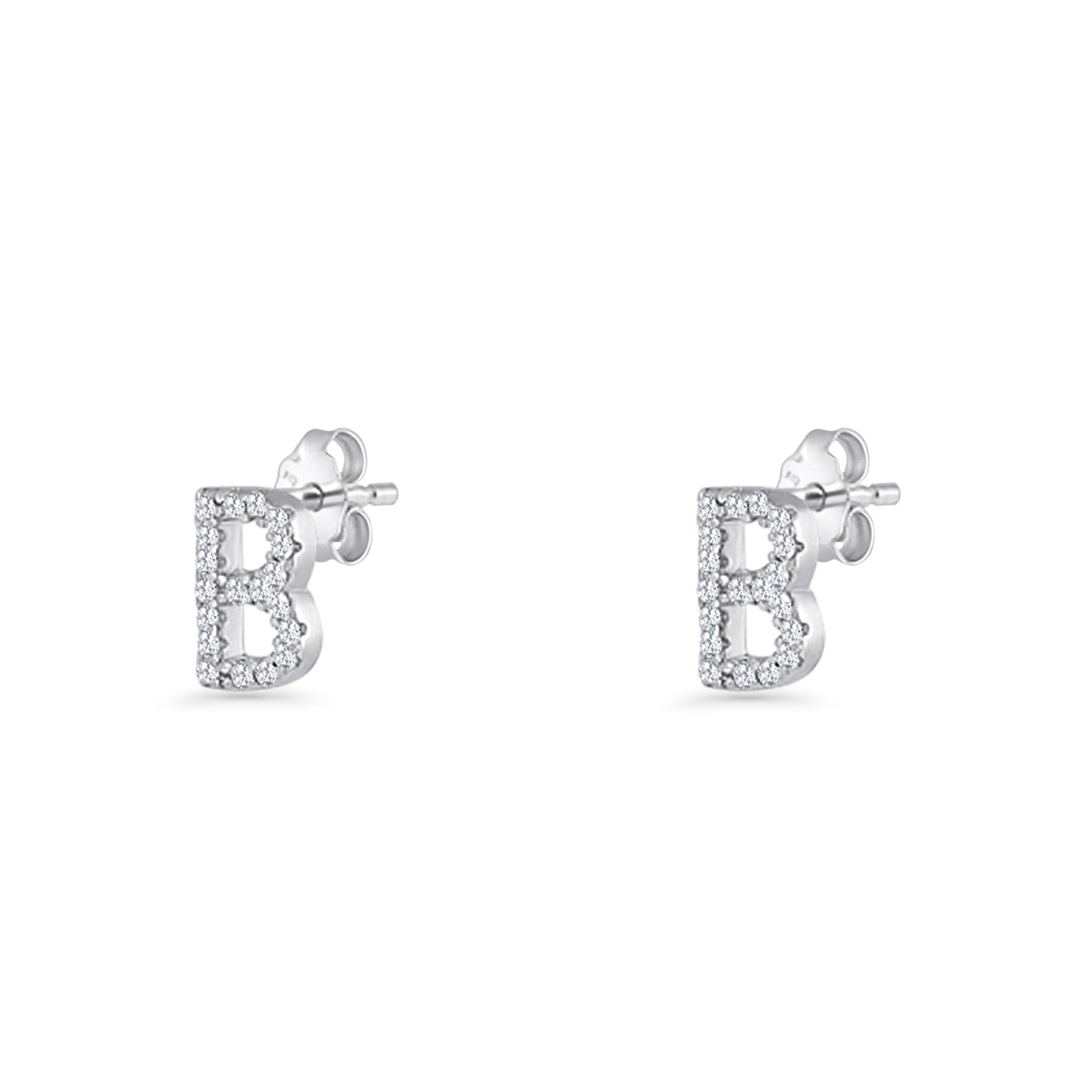 Initial B Stud Earrings