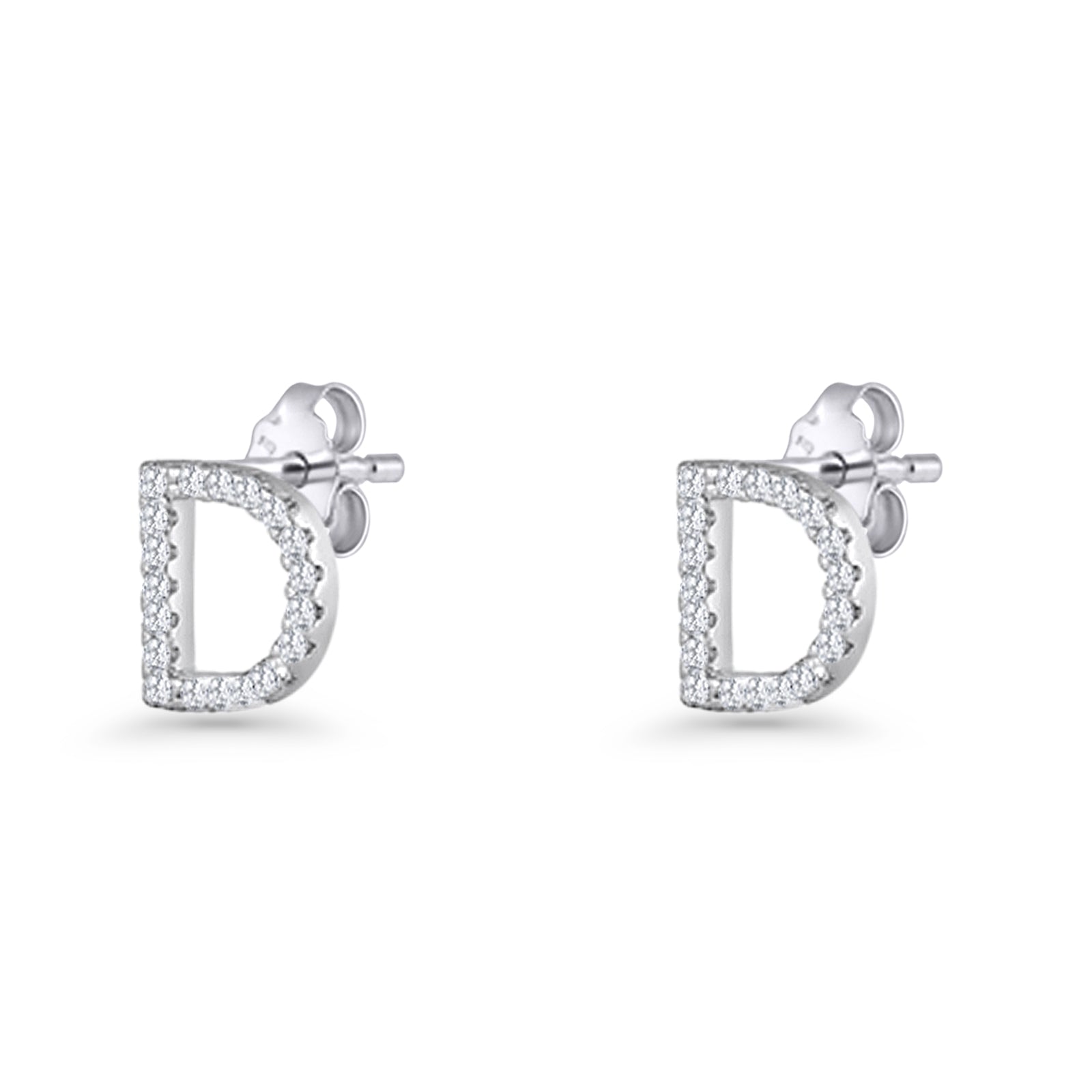 Initial D Stud Earrings