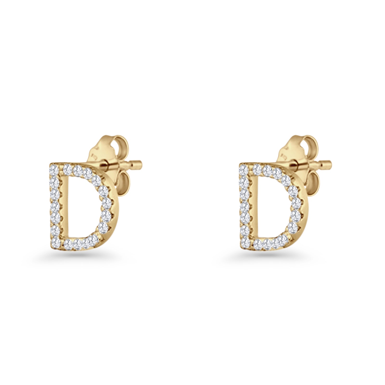 Initial D Stud Earrings
