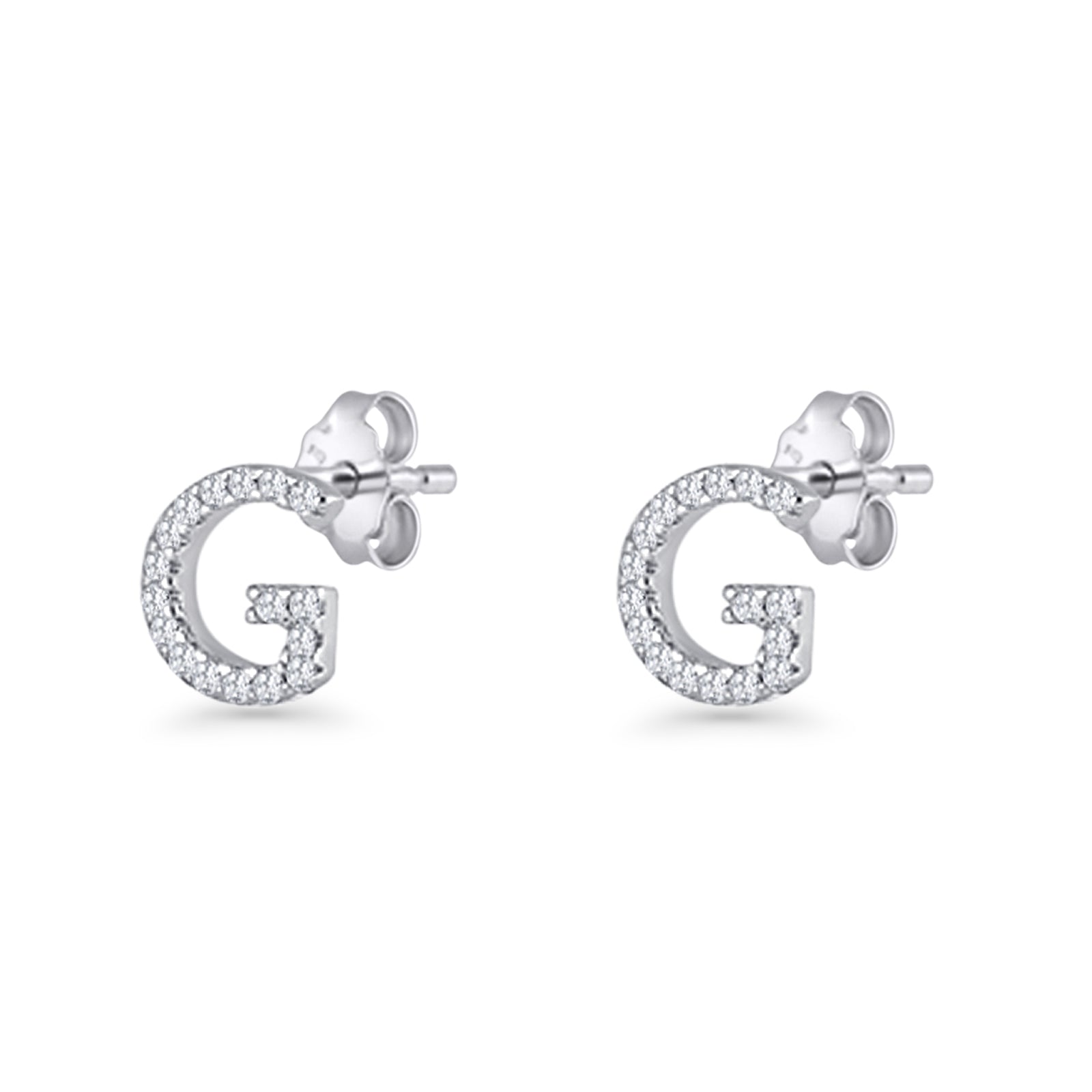 Initial G Stud Earrings