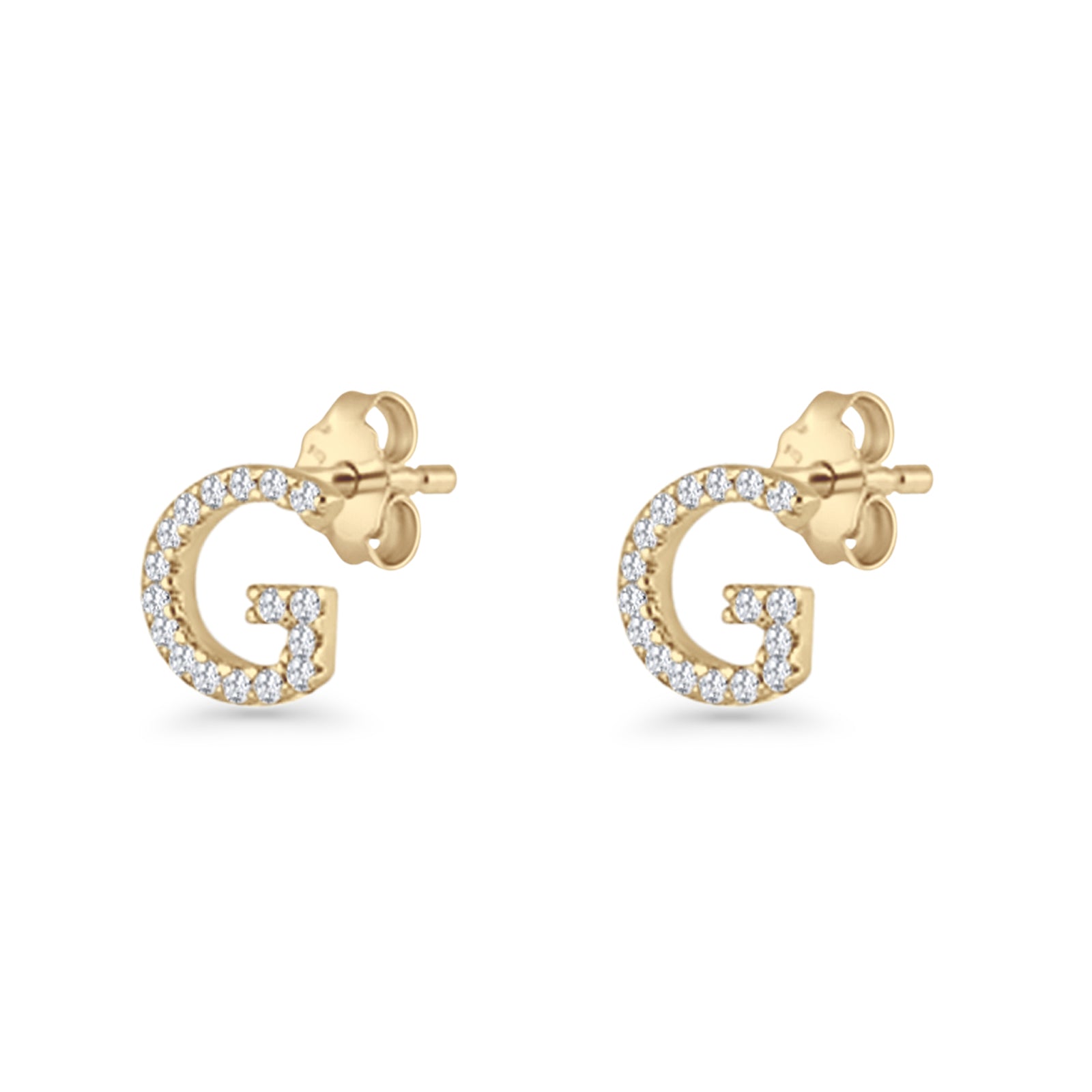 Initial G Stud Earrings