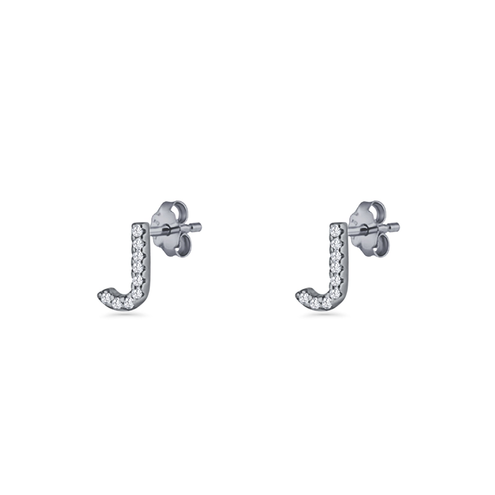 Initial J Stud Earrings
