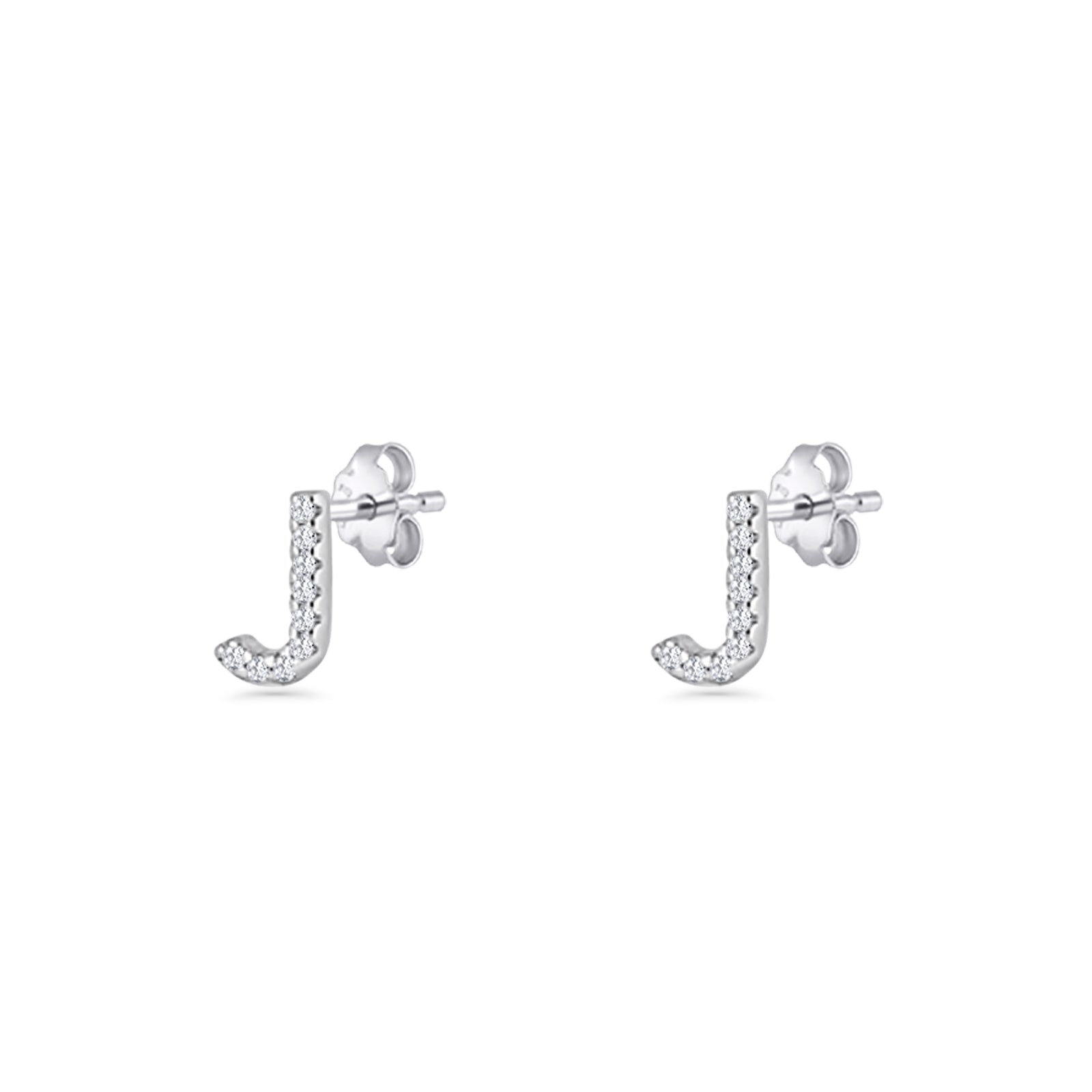 Initial J Stud Earrings