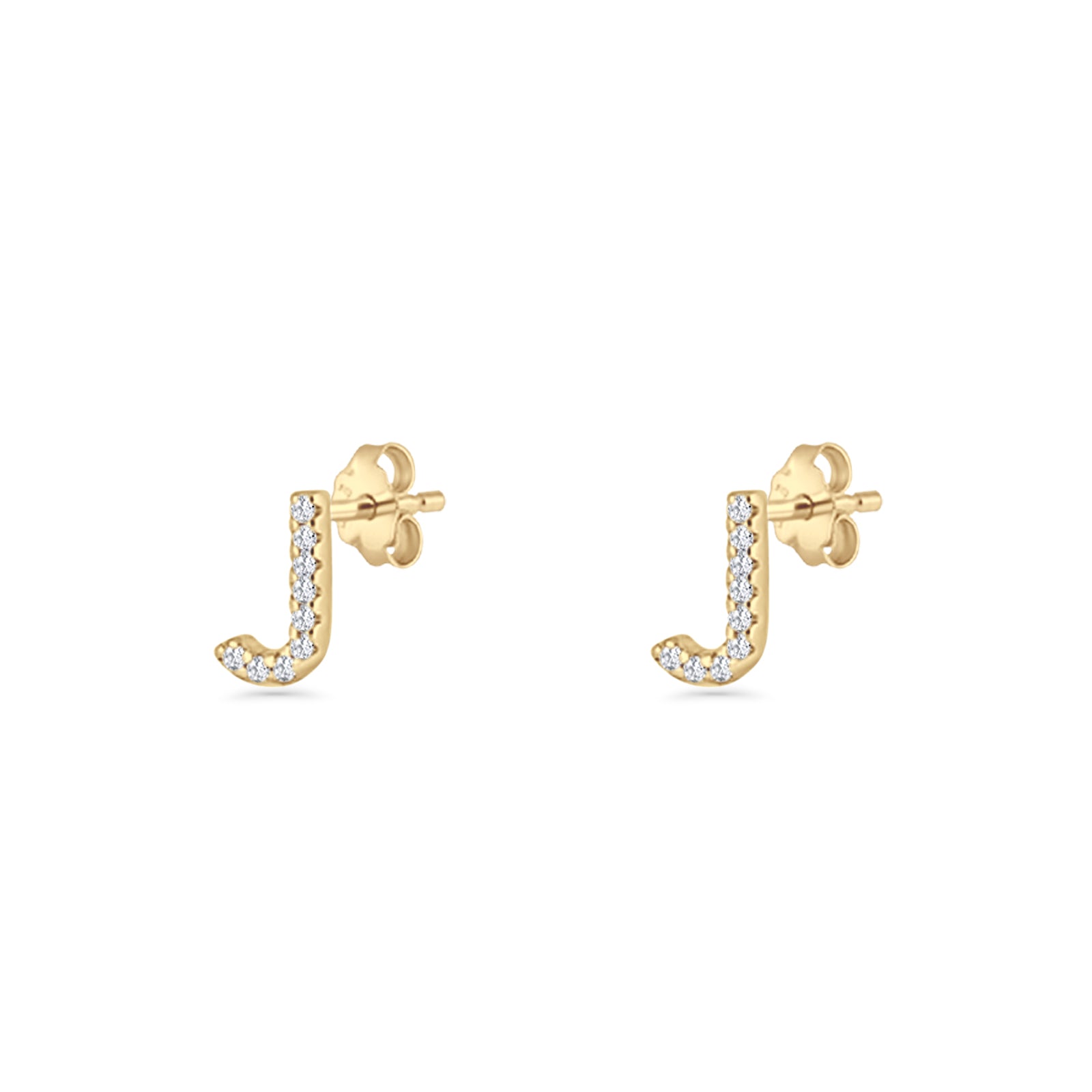 Initial J Stud Earrings