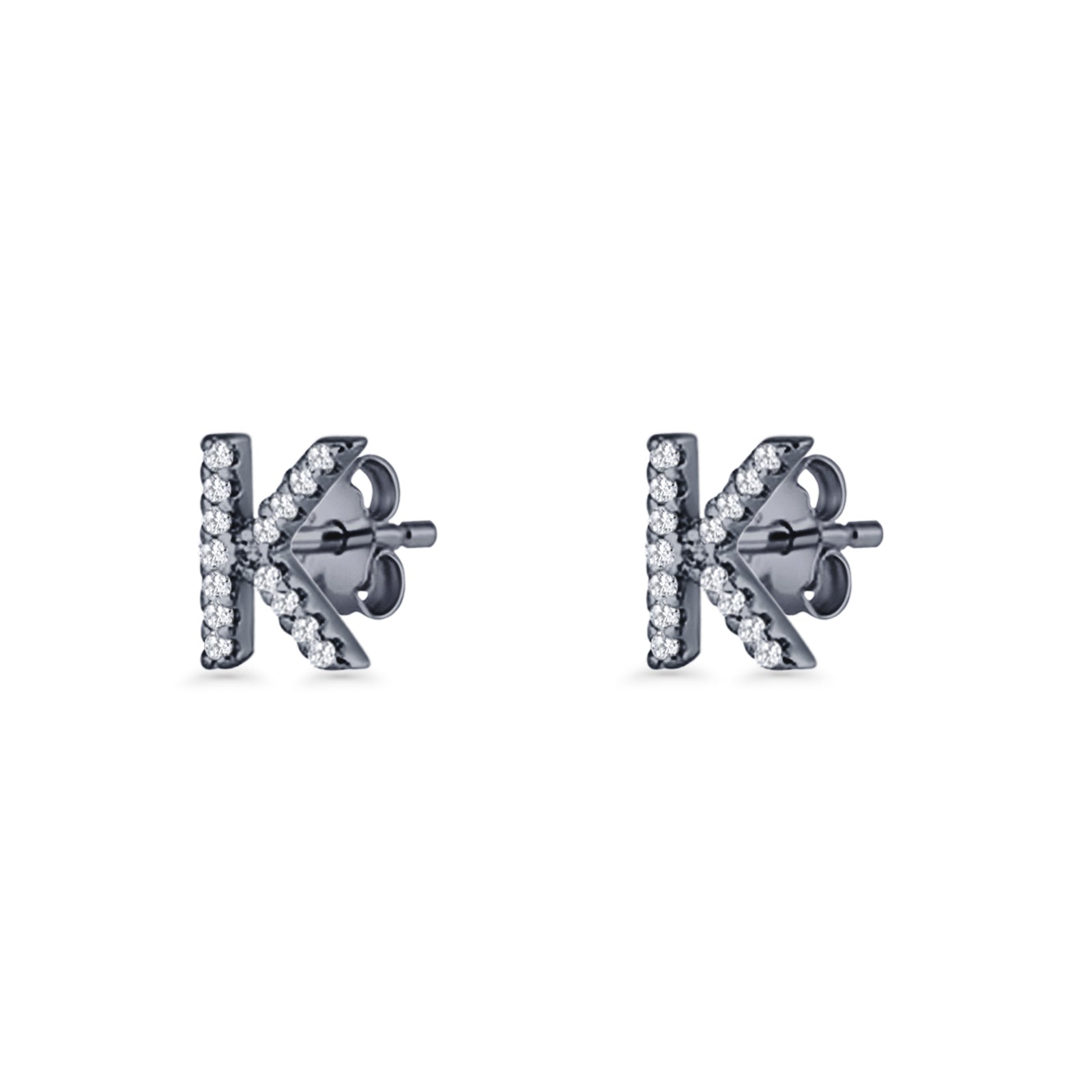 Initial K Stud Earrings