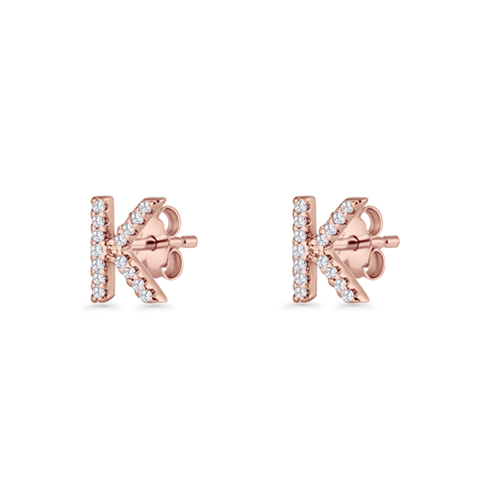 Initial K Stud Earrings