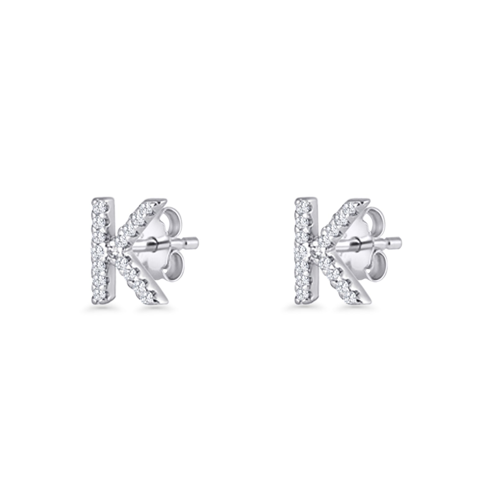 Initial K Stud Earrings