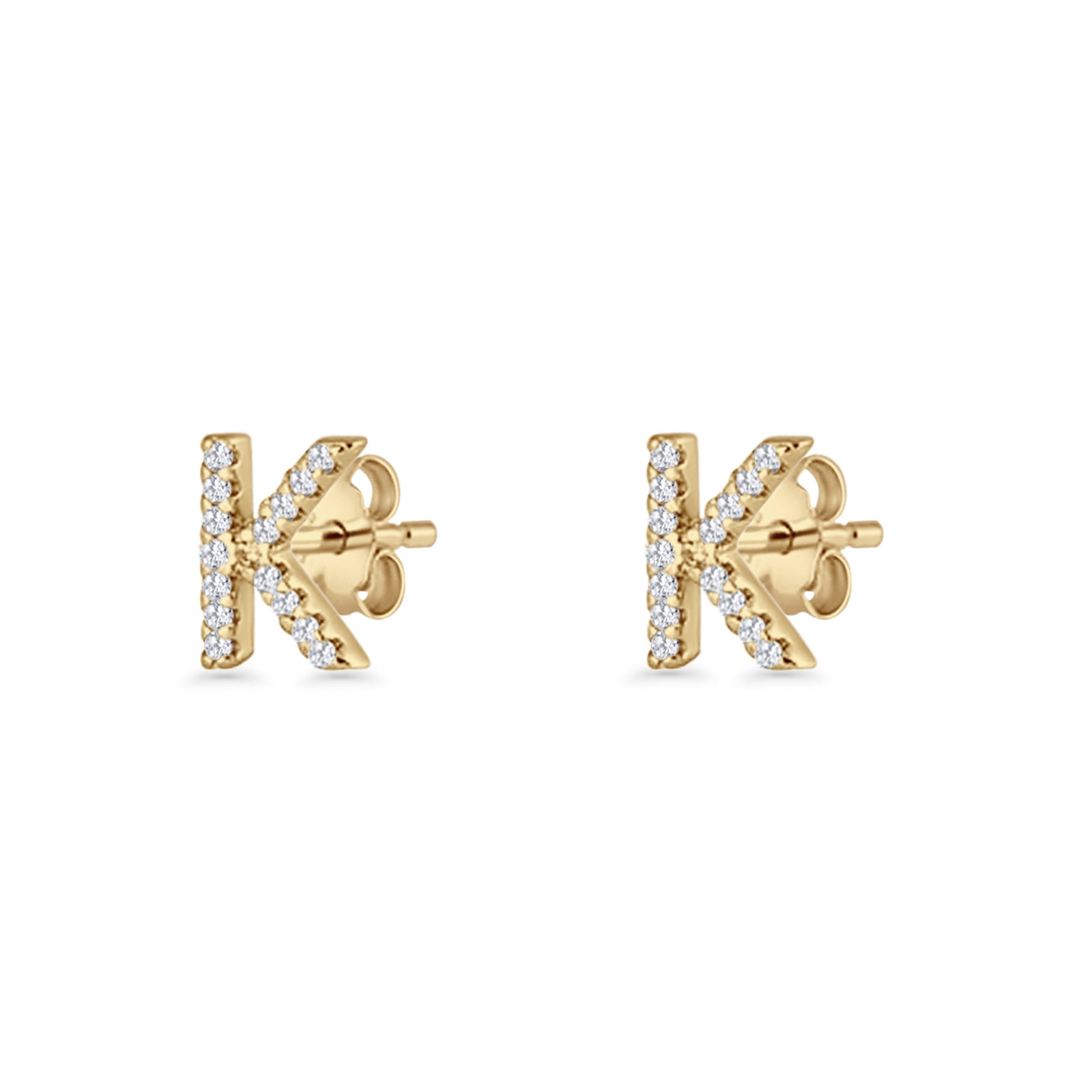 Initial K Stud Earrings
