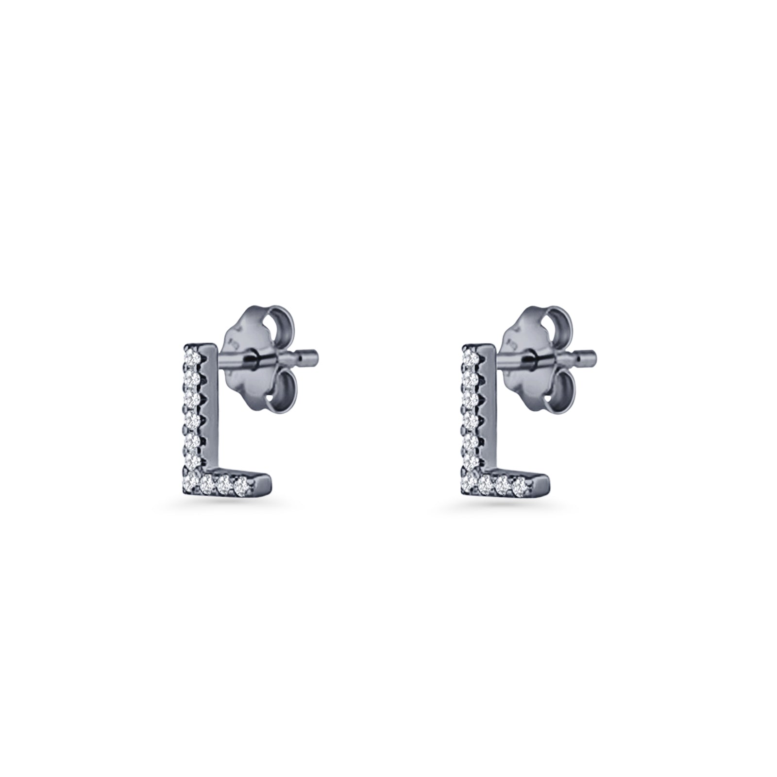 Initial L Stud Earrings