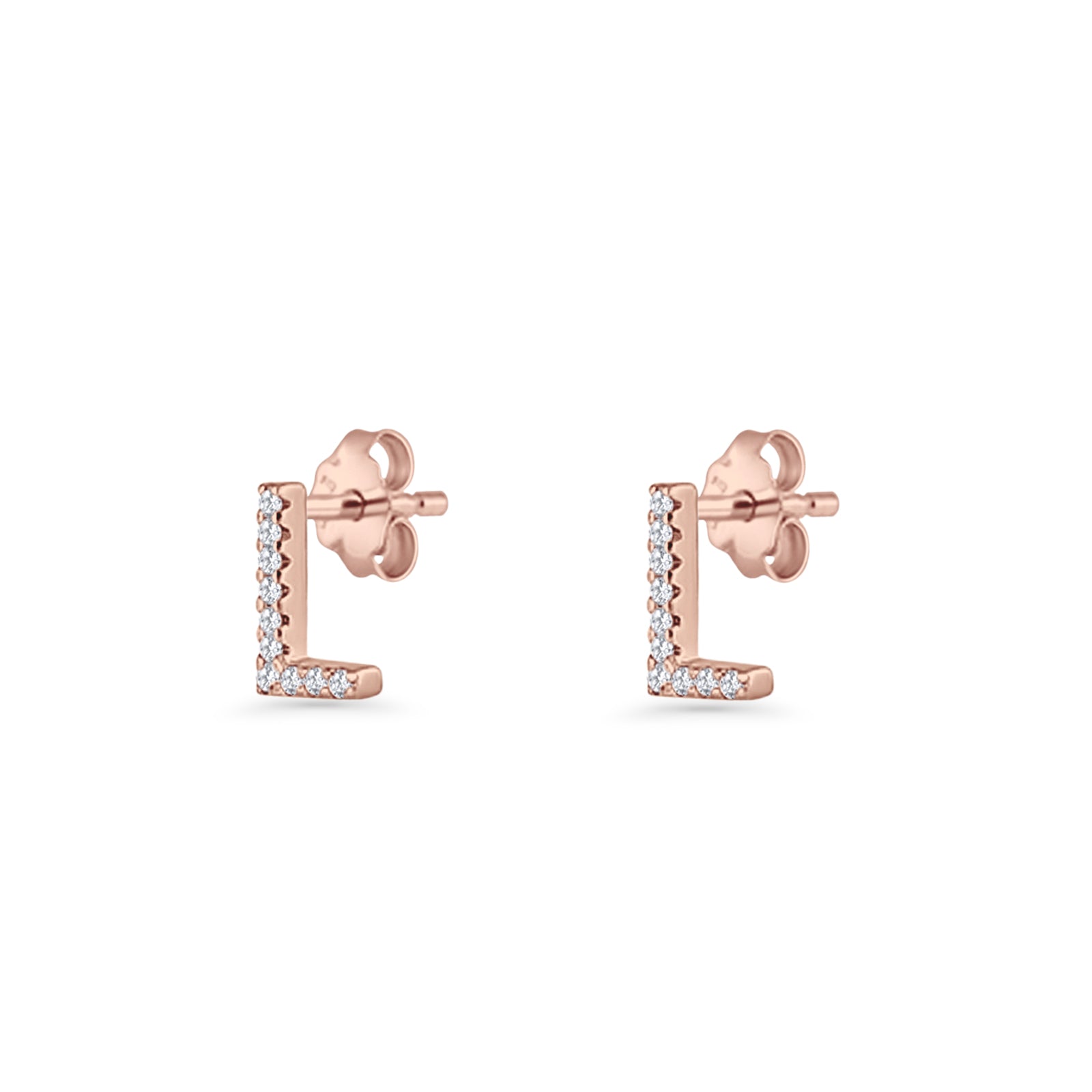 Initial L Stud Earrings