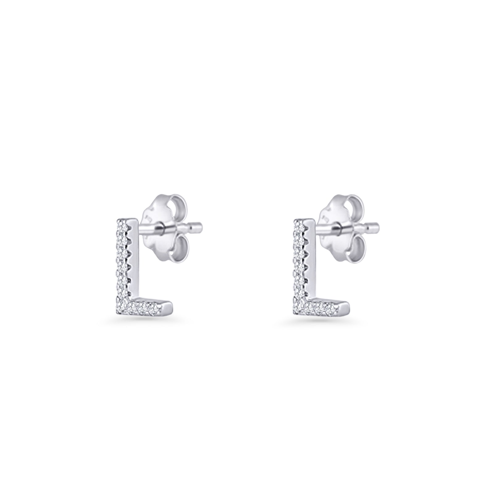 Initial L Stud Earrings