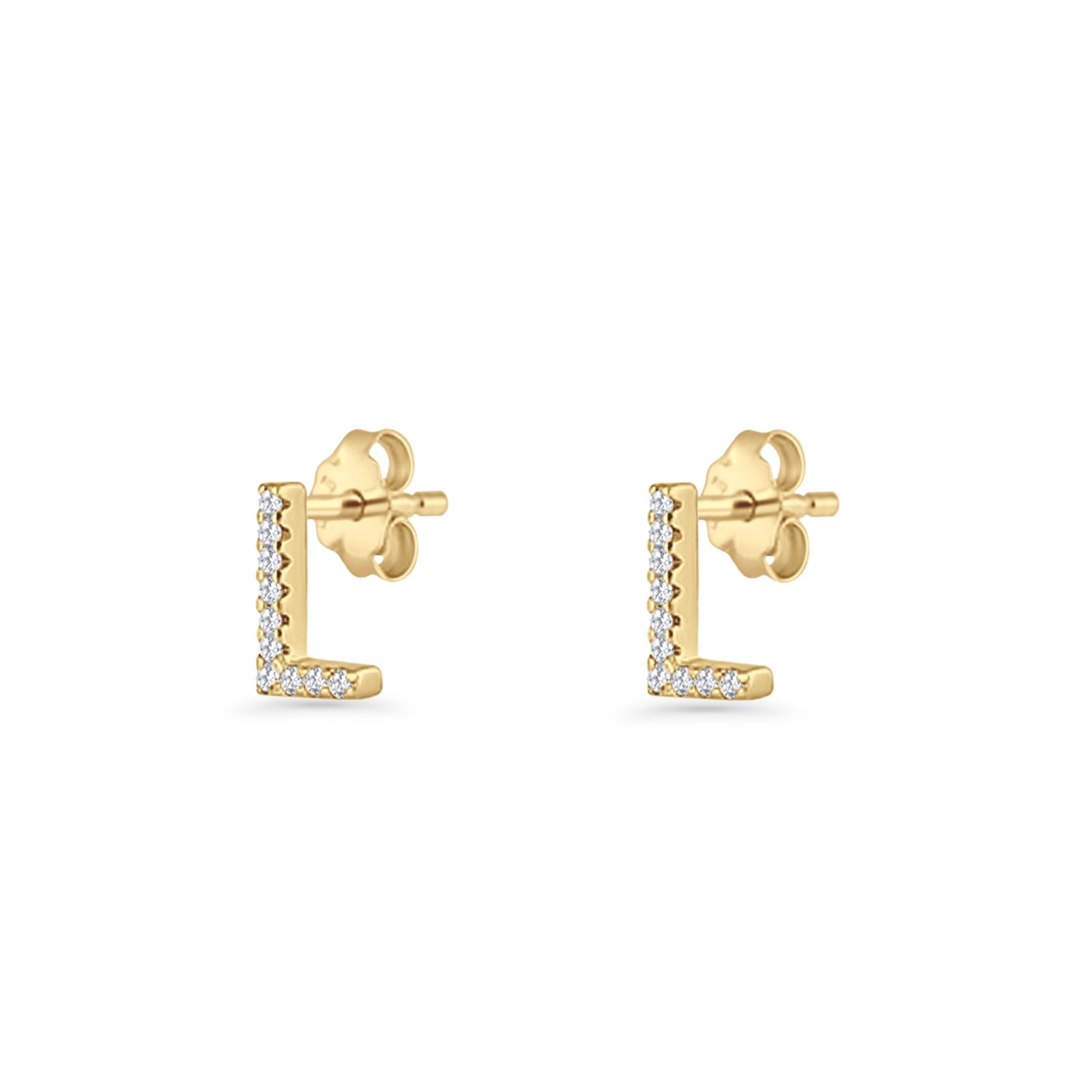 Initial L Stud Earrings