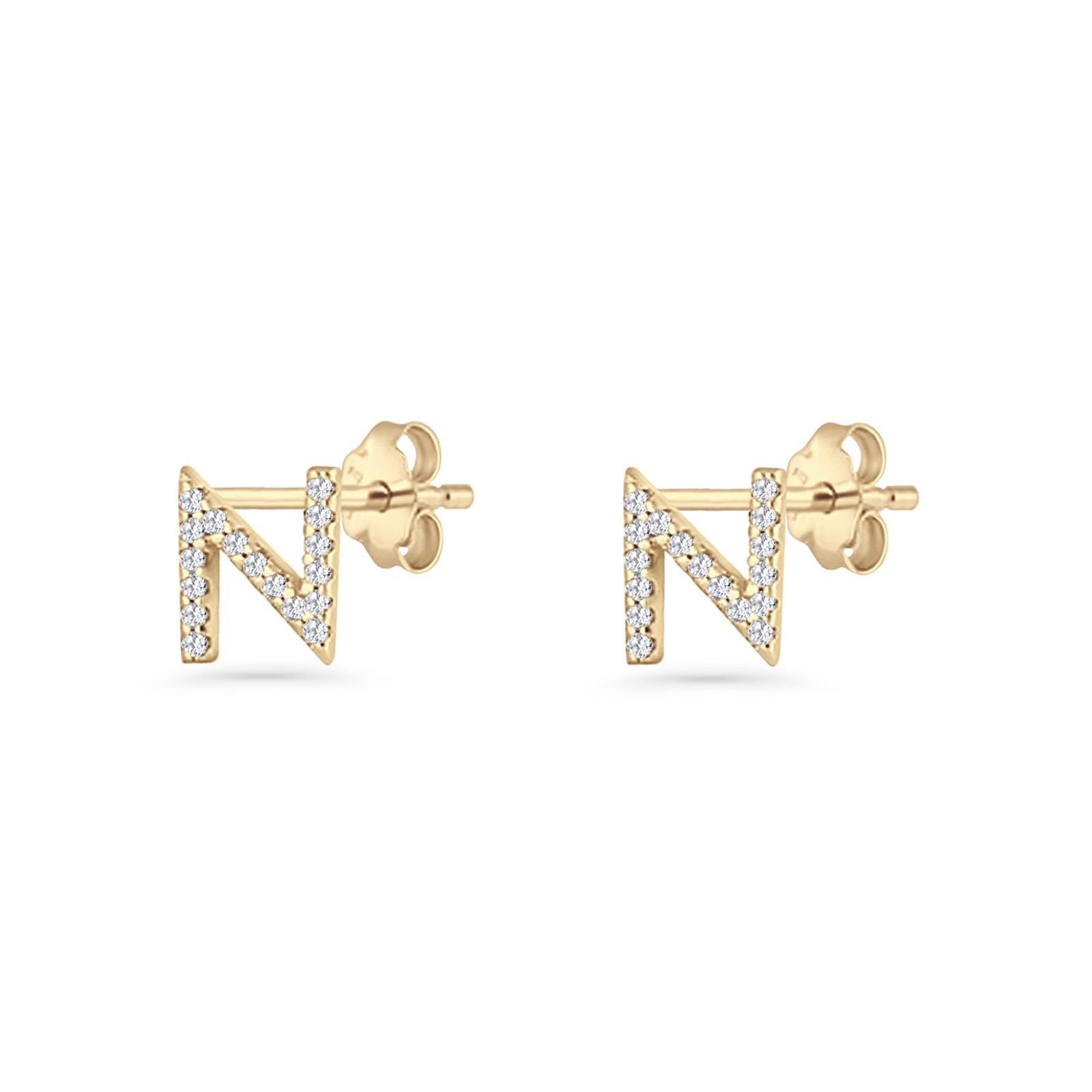 Initial N Stud Earrings