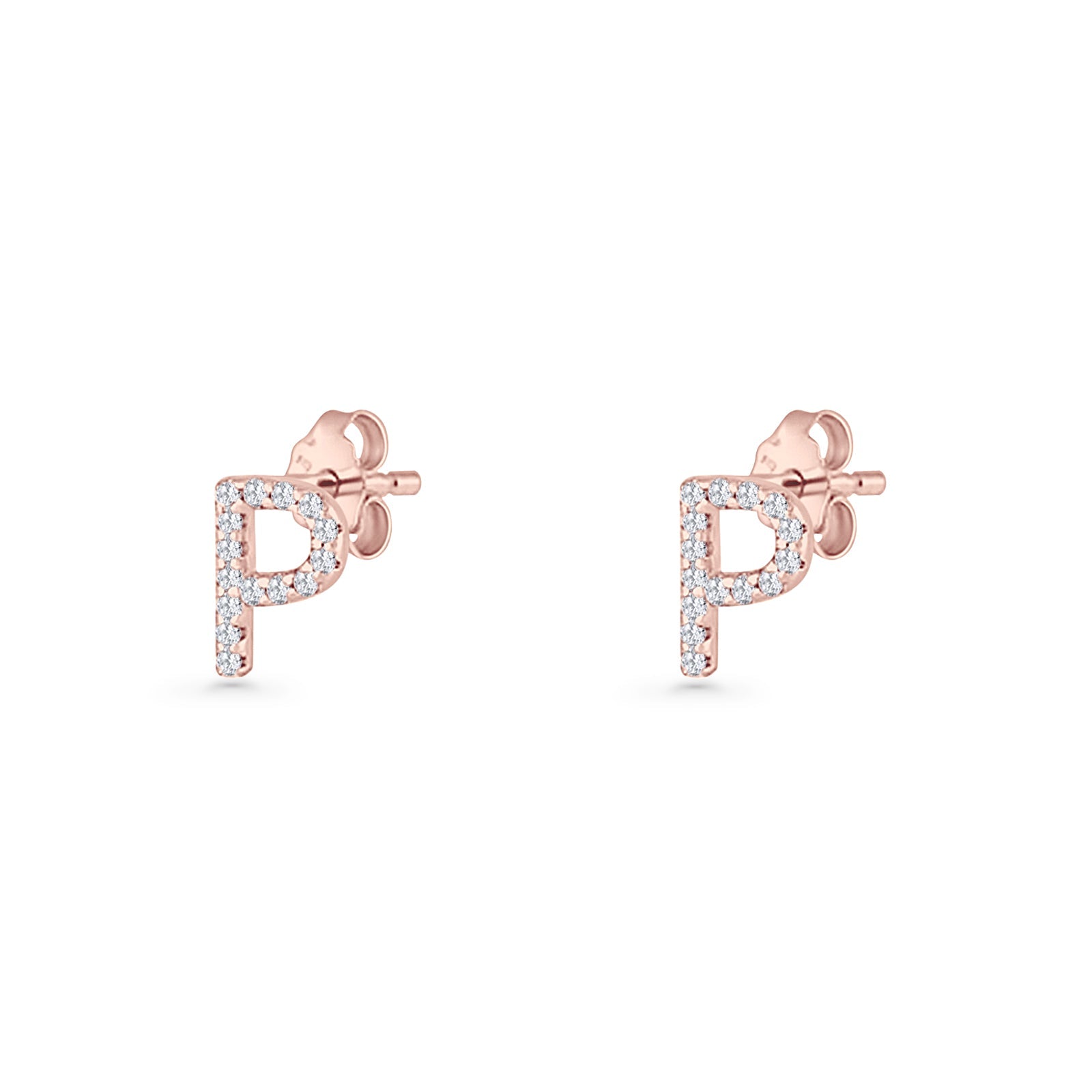 Initial P Stud Earrings
