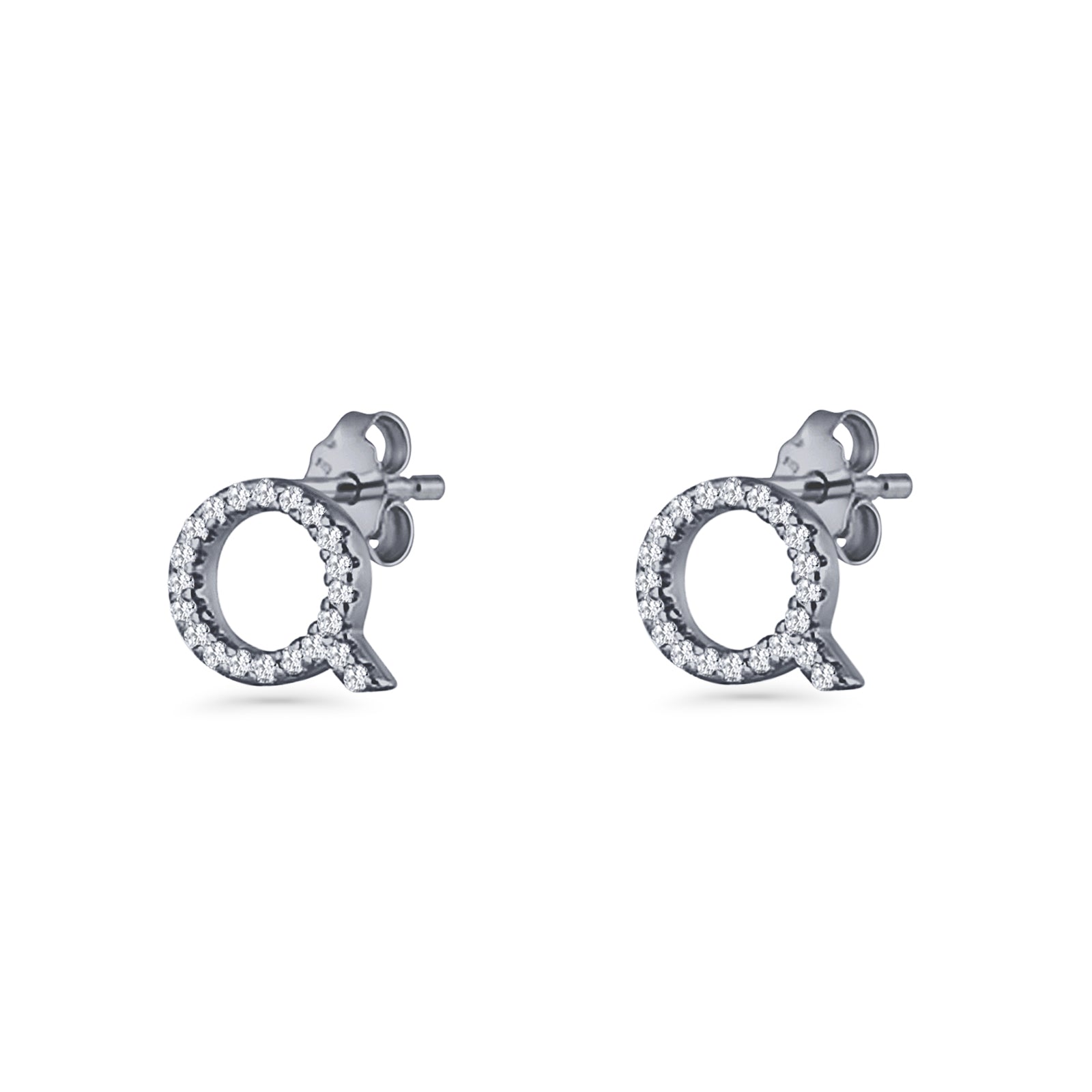 Initial Q Stud Earrings