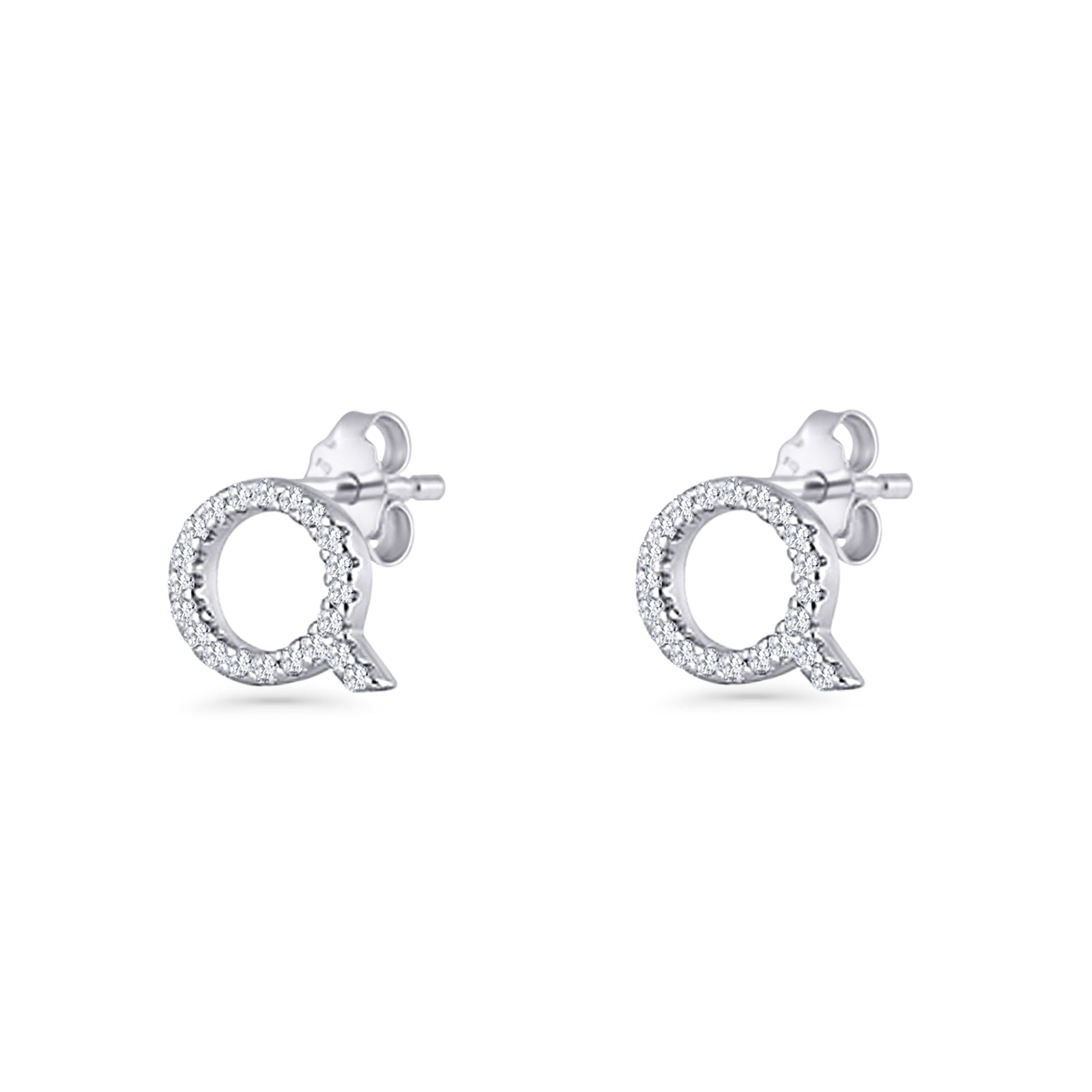Initial Q Stud Earrings