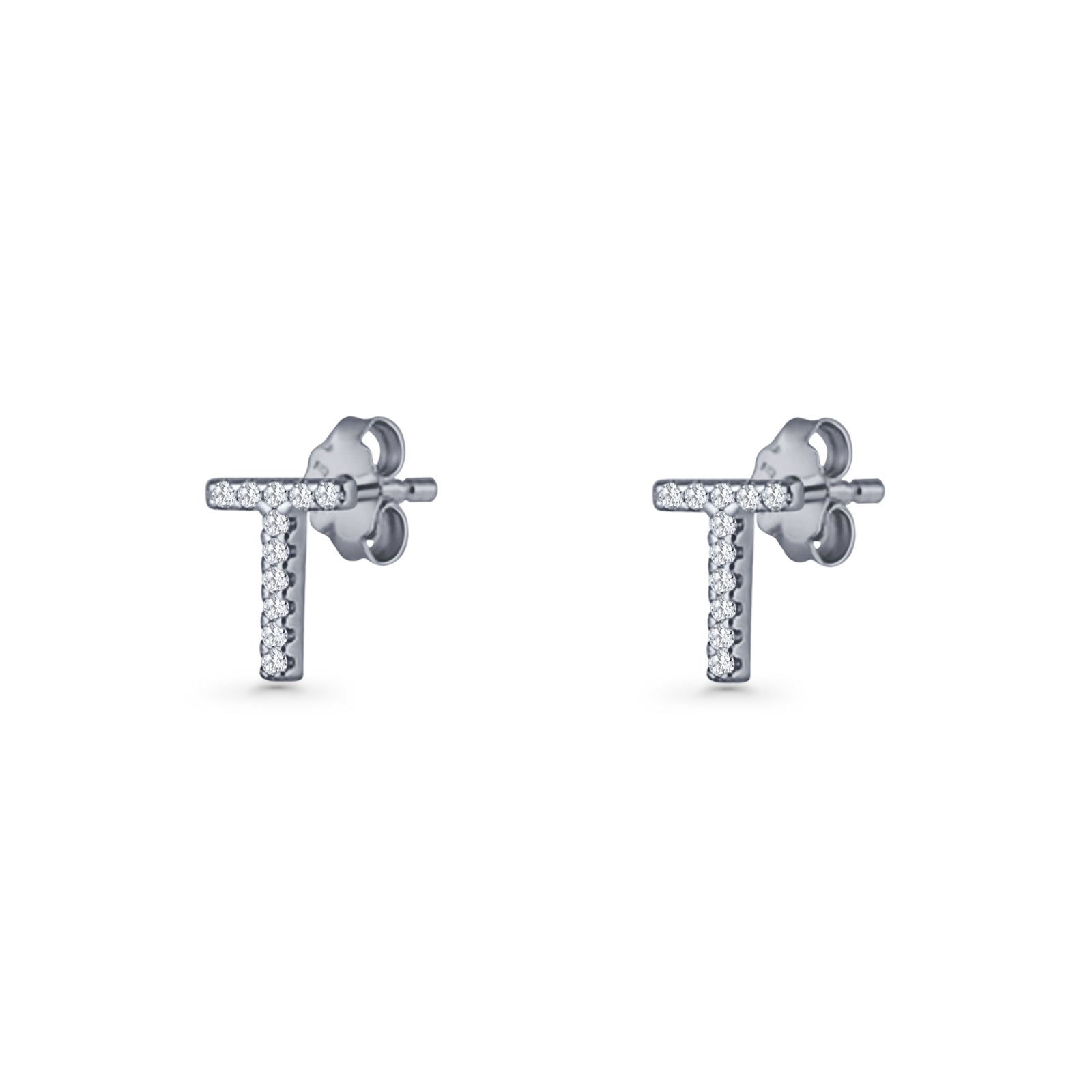 Initial T Stud Earrings