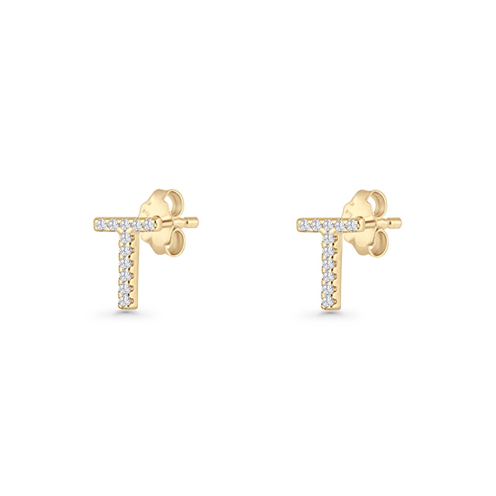 Initial T Stud Earrings