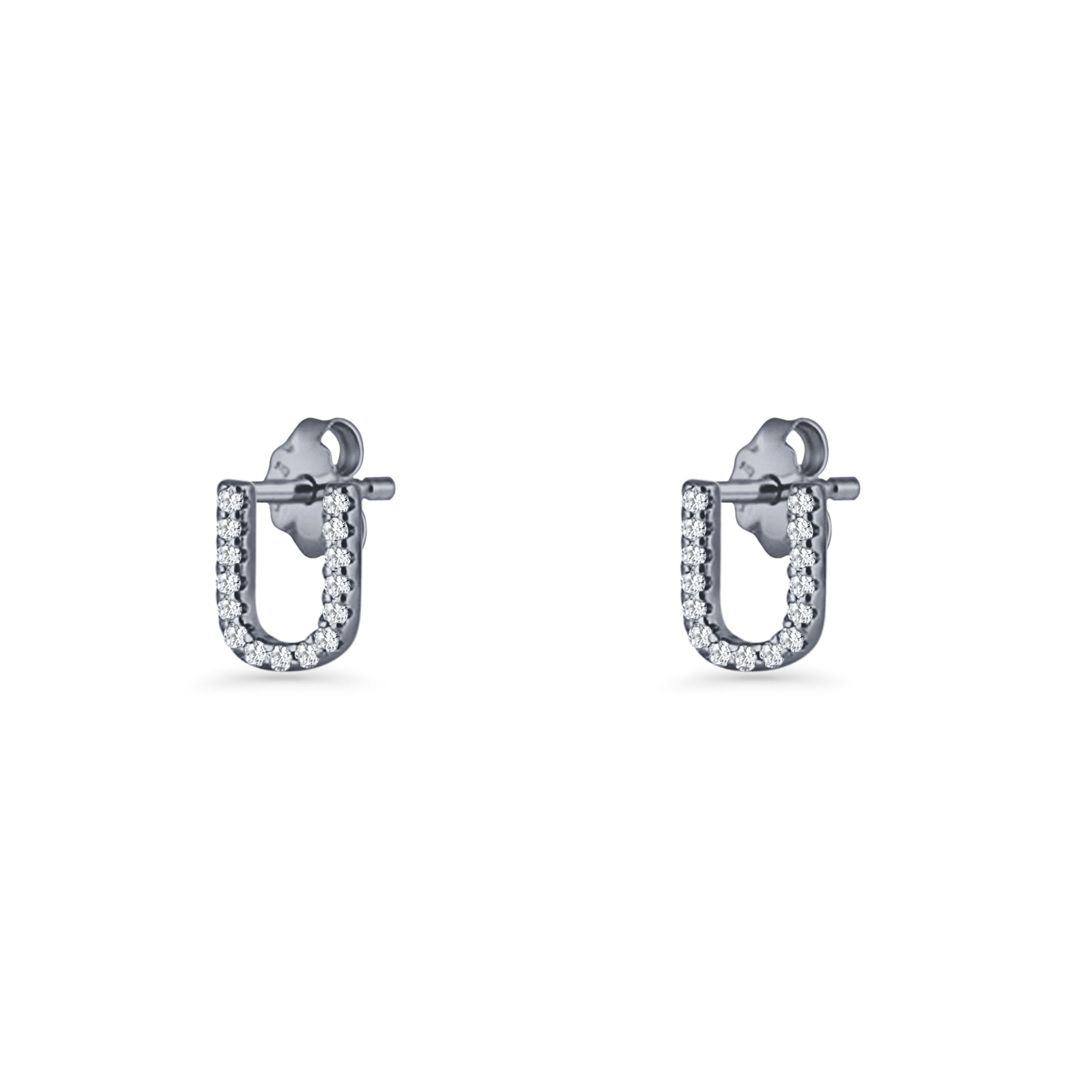 Initial U Stud Earrings