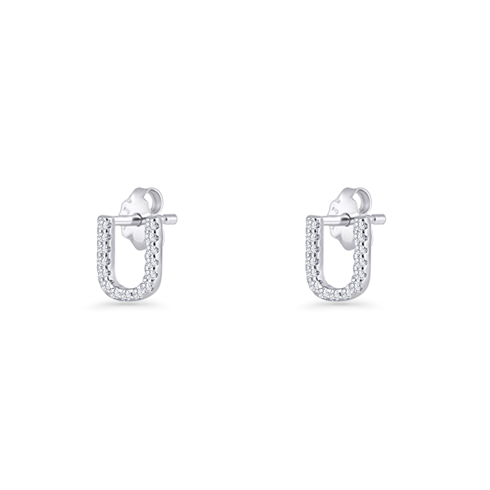 Initial U Stud Earrings