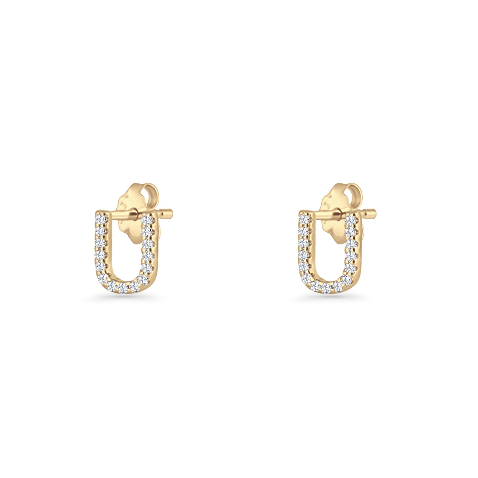 Initial U Stud Earrings