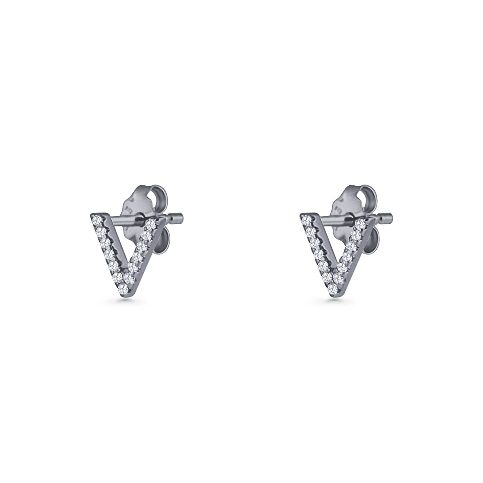 Initial V Stud Earrings