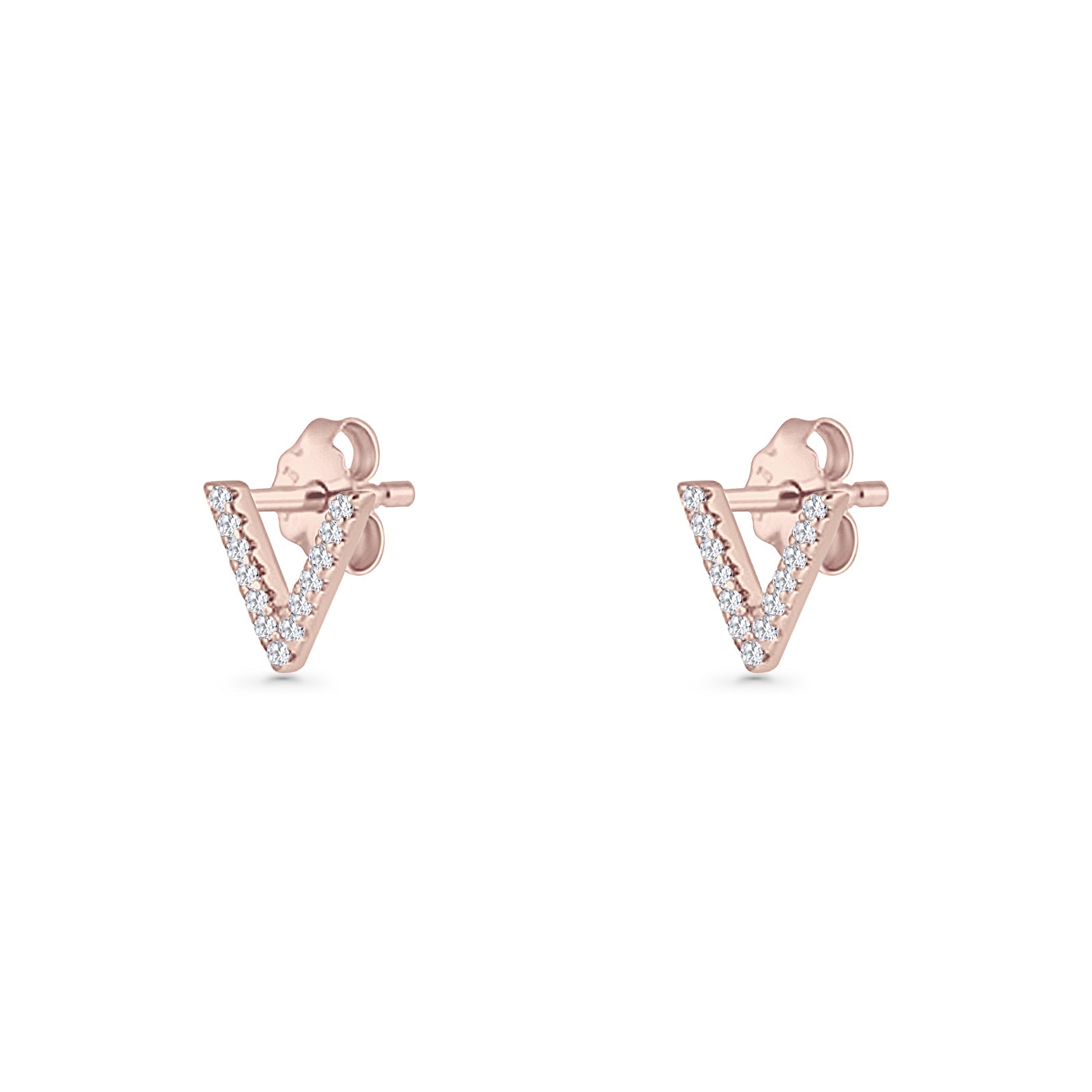Initial V Stud Earrings