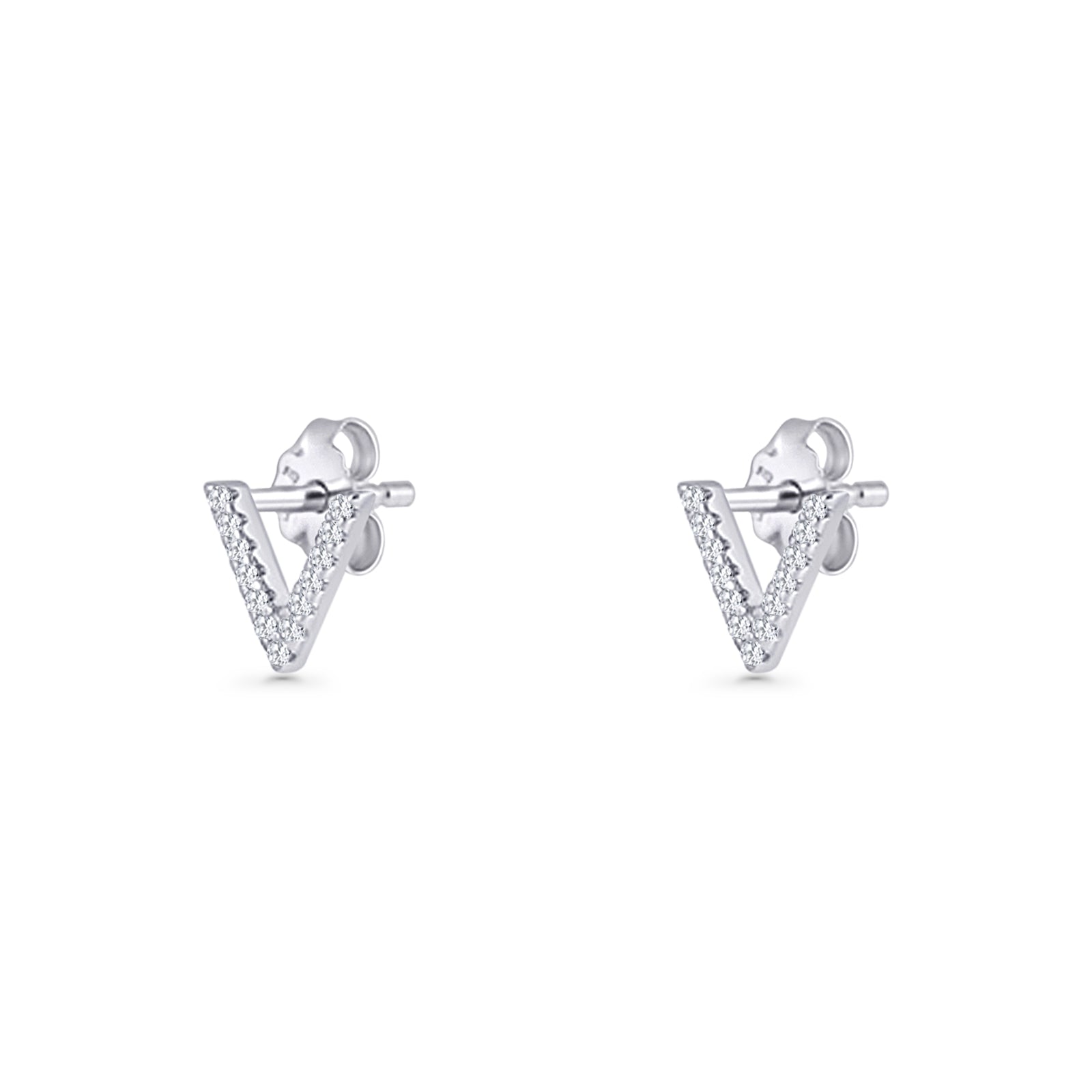 Initial V Stud Earrings