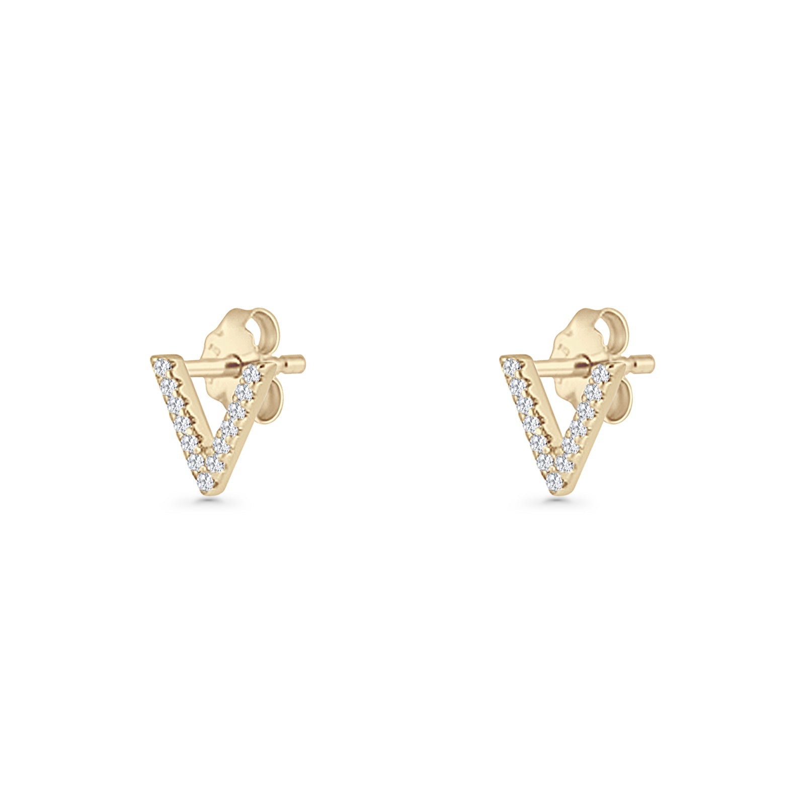 Initial V Stud Earrings