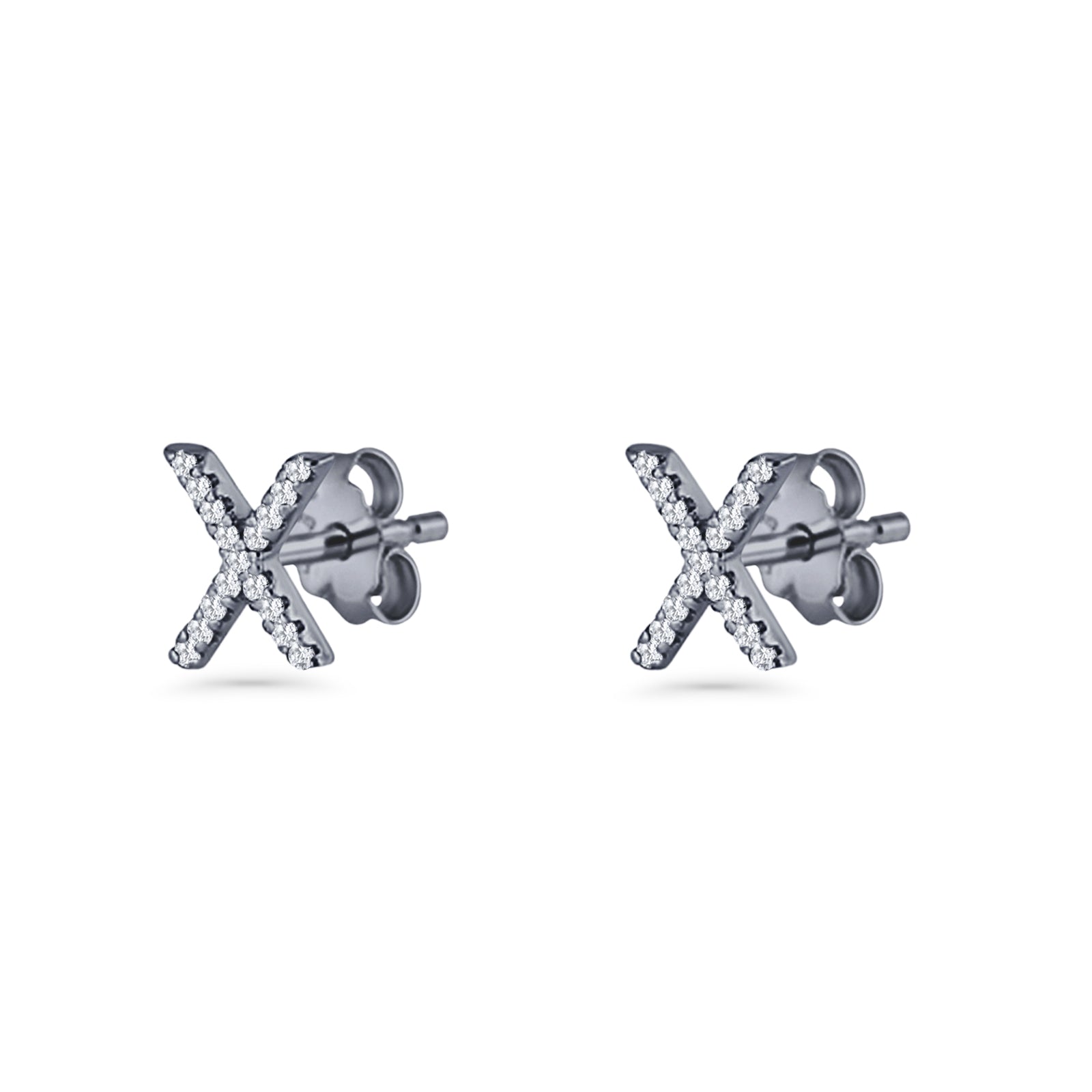 Initial X Stud Earrings