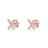 Initial X Stud Earrings