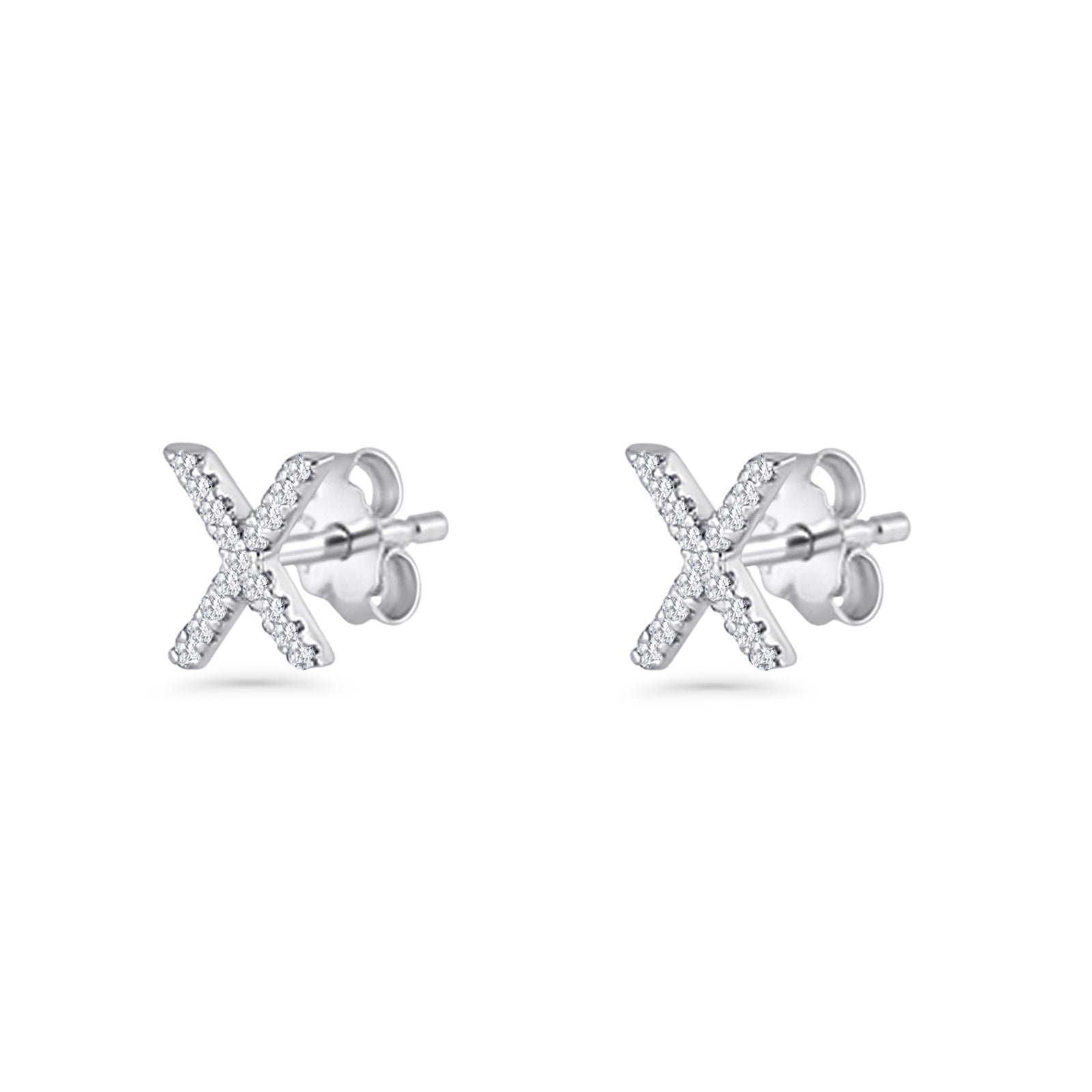 Initial X Stud Earrings