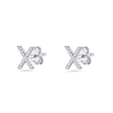 Initial X Stud Earrings