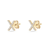 Initial X Stud Earrings