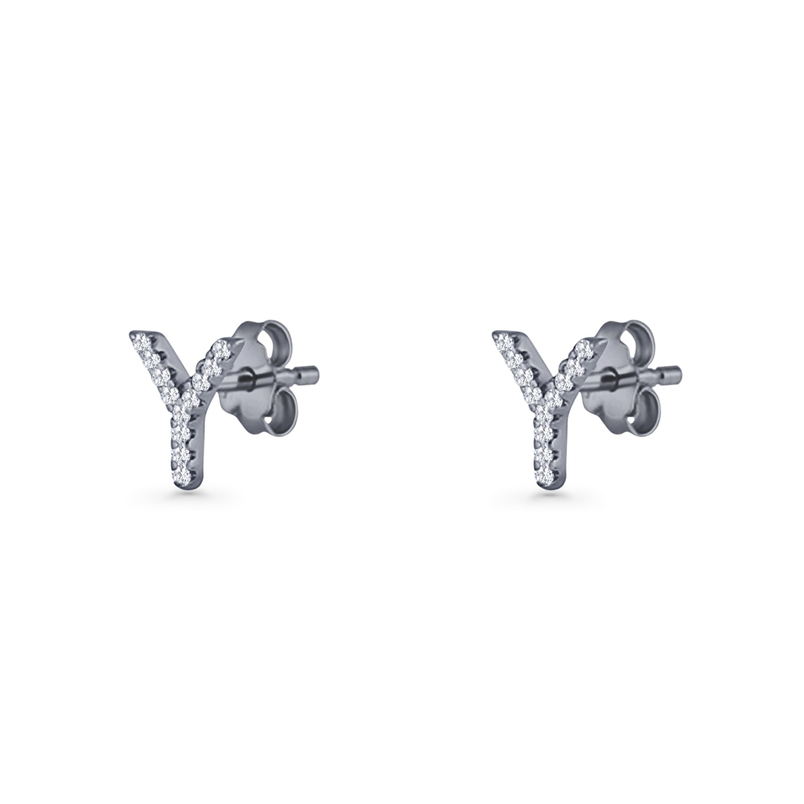 Initial Y Stud Earrings