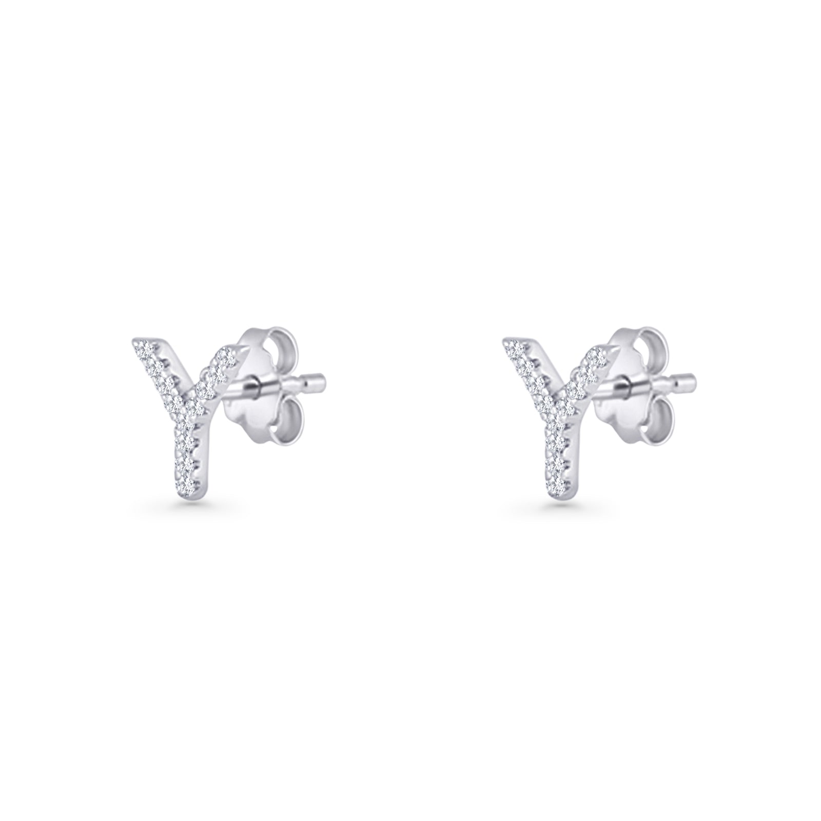 Initial Y Stud Earrings