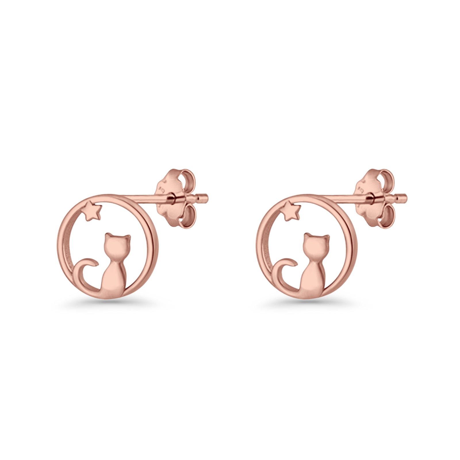 Cat Moon Stud Earring
