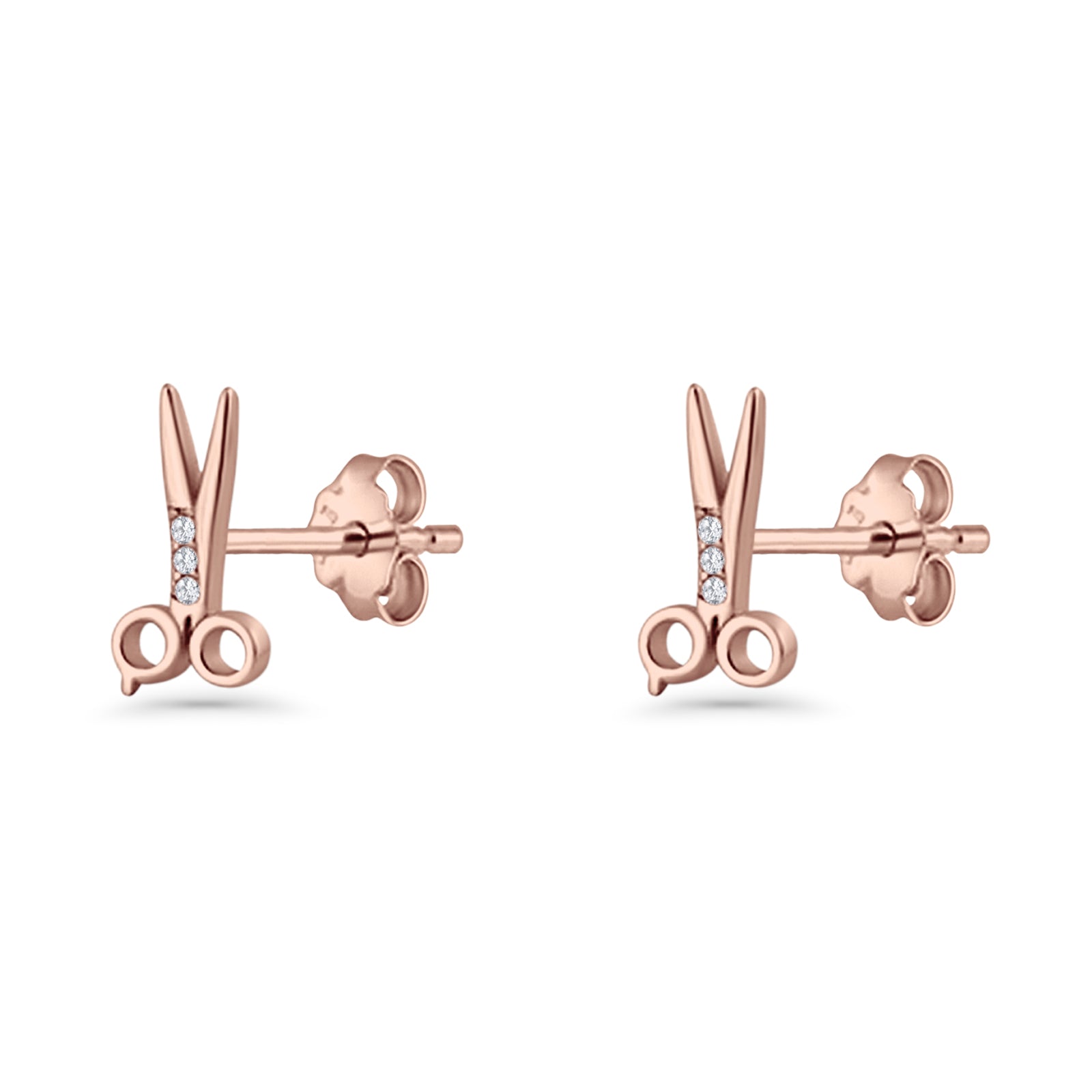 Scissors CZ Stud Earrings