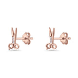 Scissors CZ Stud Earrings