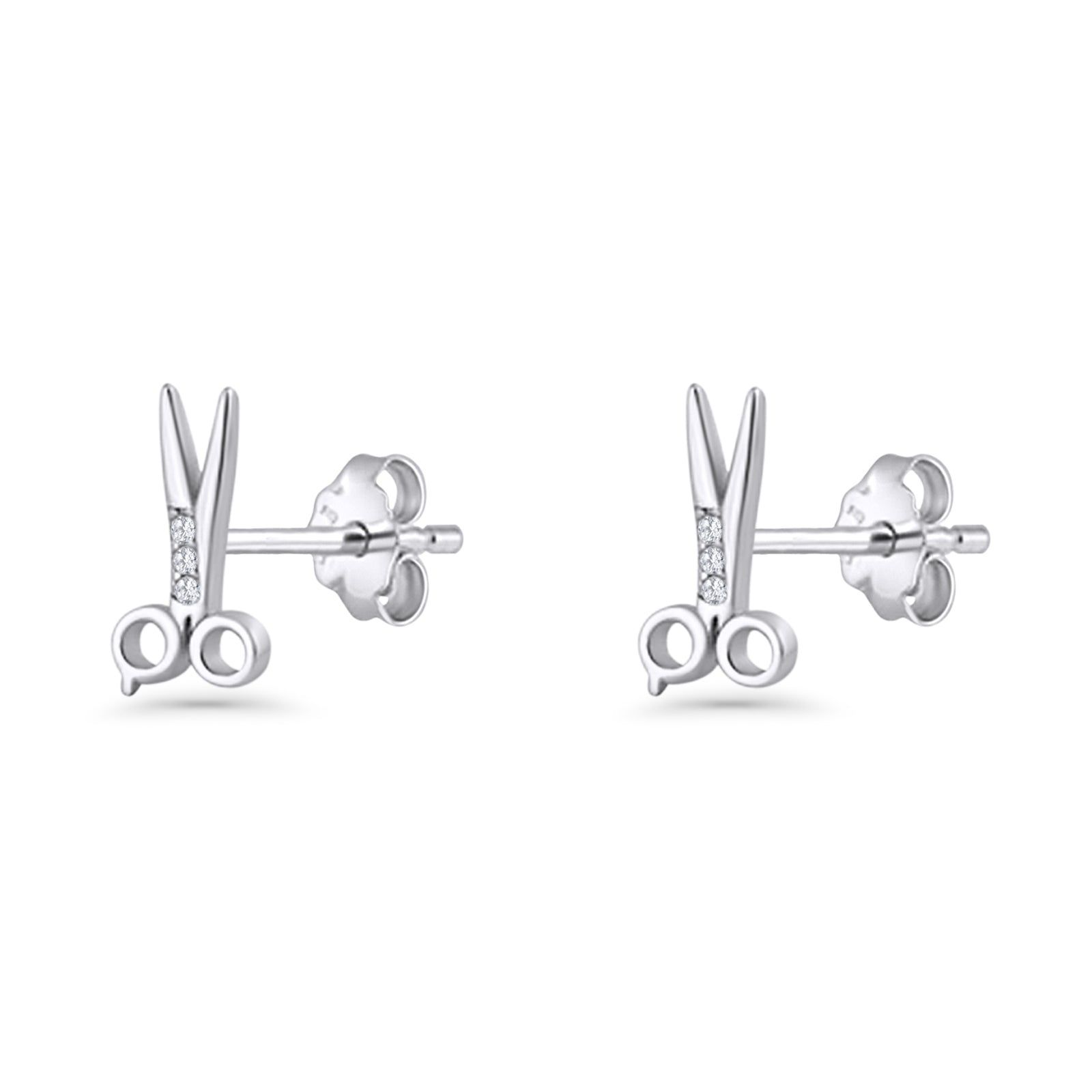 Scissors CZ Stud Earrings