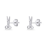 Scissors CZ Stud Earrings