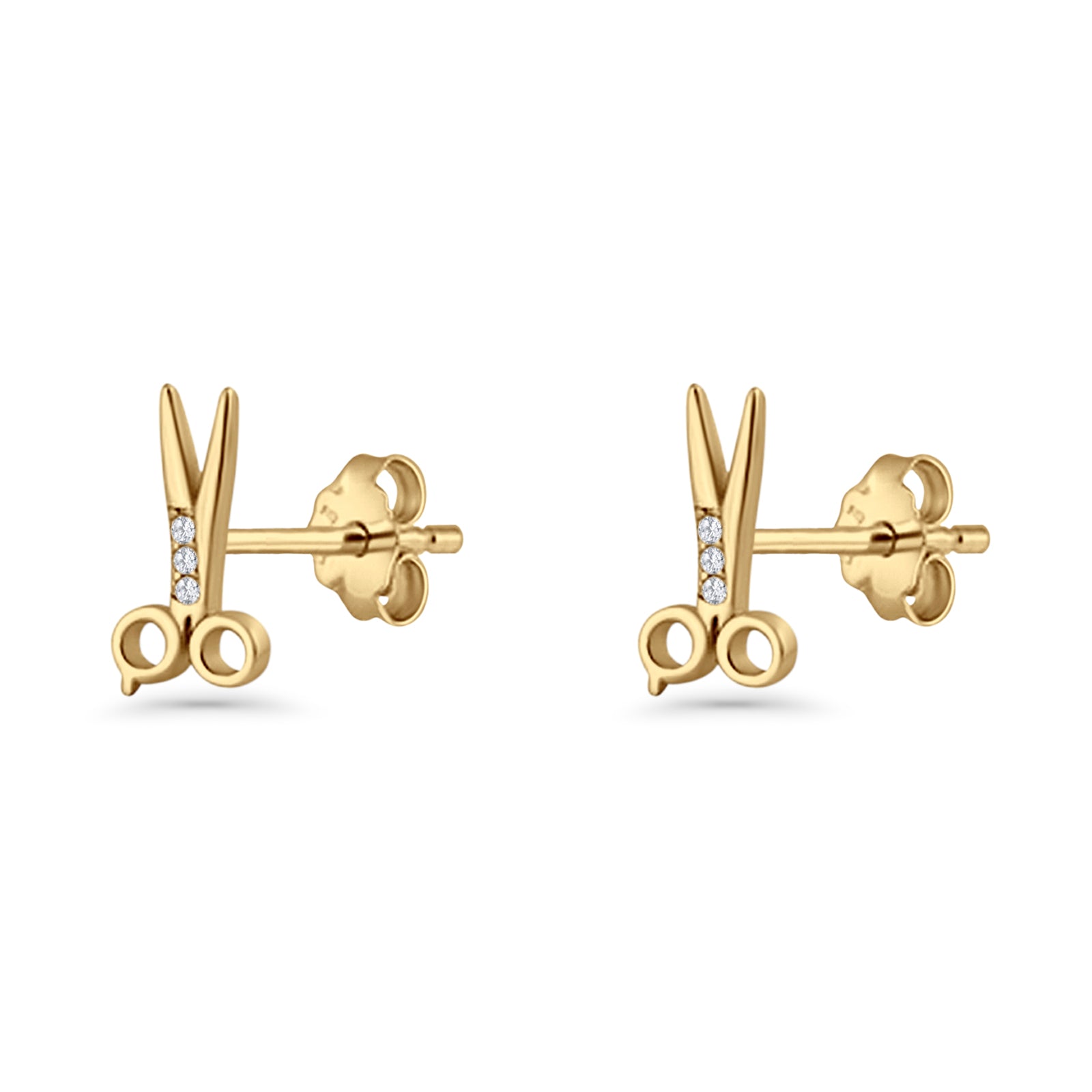 Scissors CZ Stud Earrings