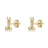 Scissors CZ Stud Earrings