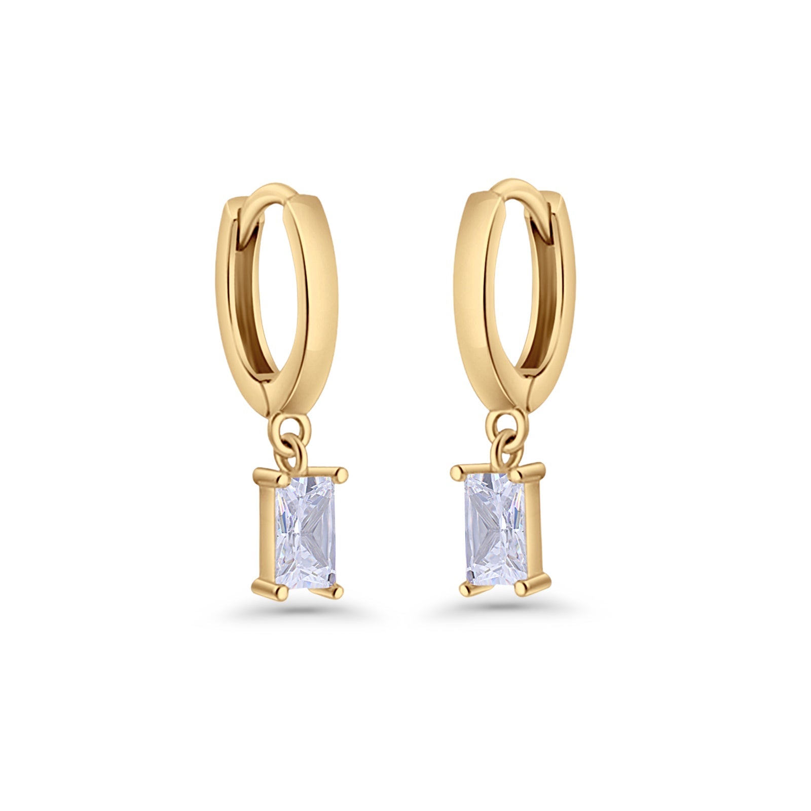 Emerald Cut Hoop Earring