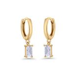 Emerald Cut Hoop Earring