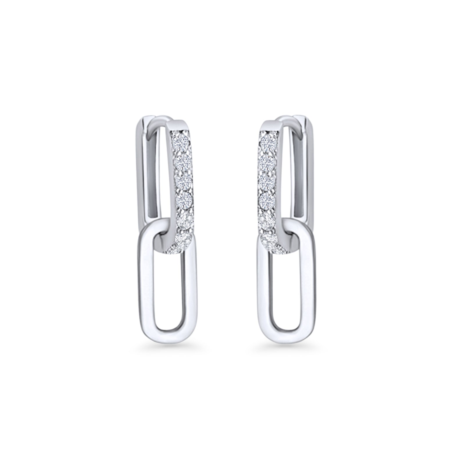 Paperclip Dangle Drop Hoop Earring