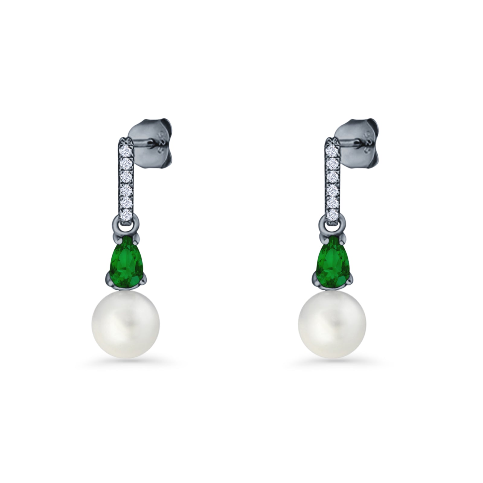 Drop Dangle CZ Stud Earrings