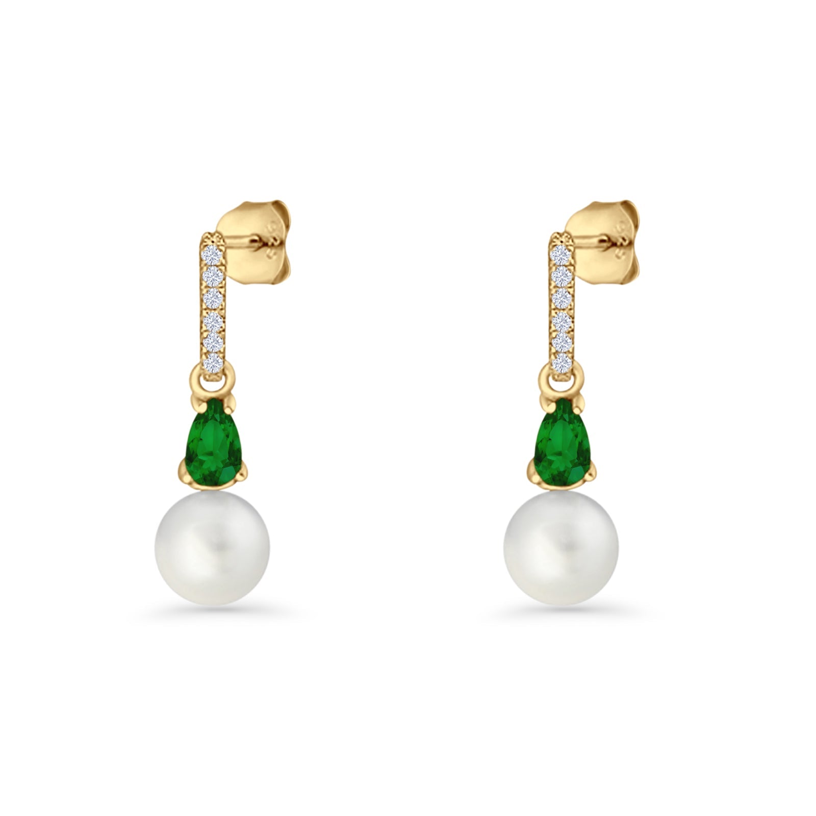 Drop Dangle CZ Stud Earrings